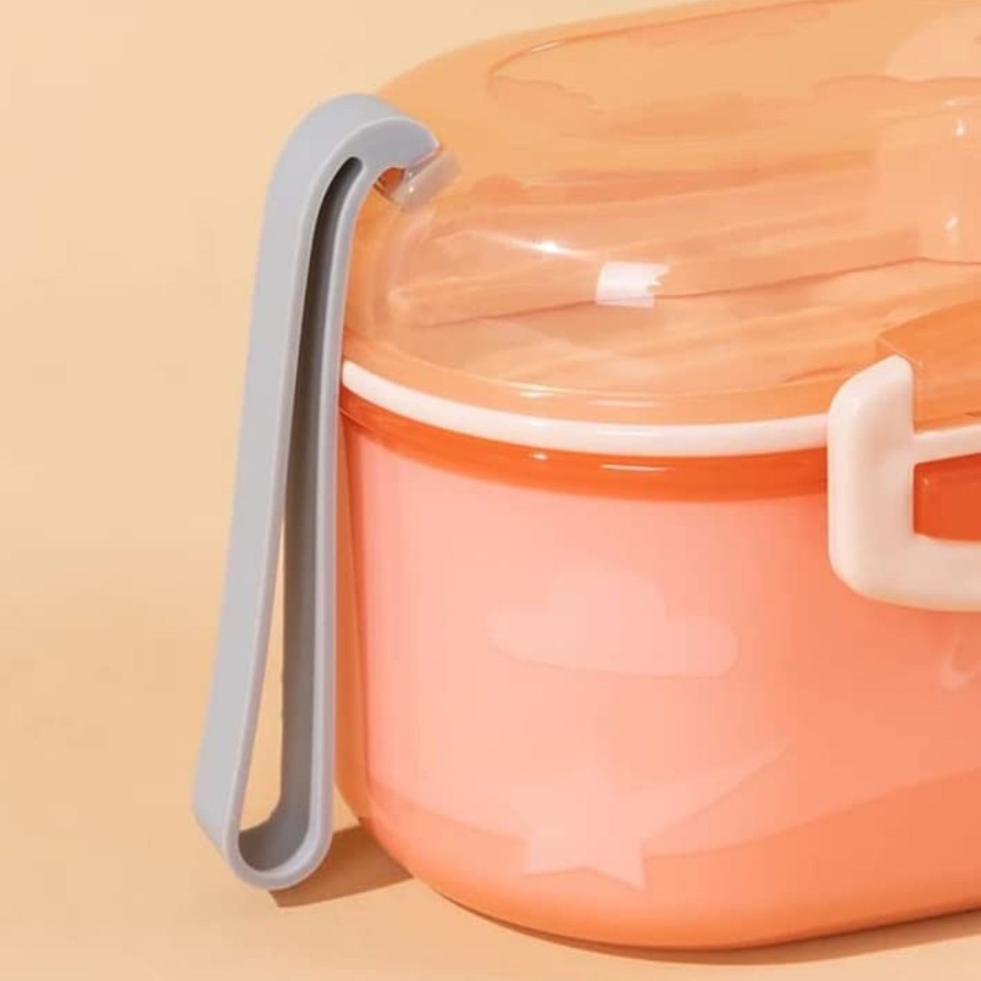 Smile Baby Born Baby Stuff Imported Milk Container Portion | Baby Portable Milk Storage Box | Moisture-Proof Milk Powder Dispenser | orange color