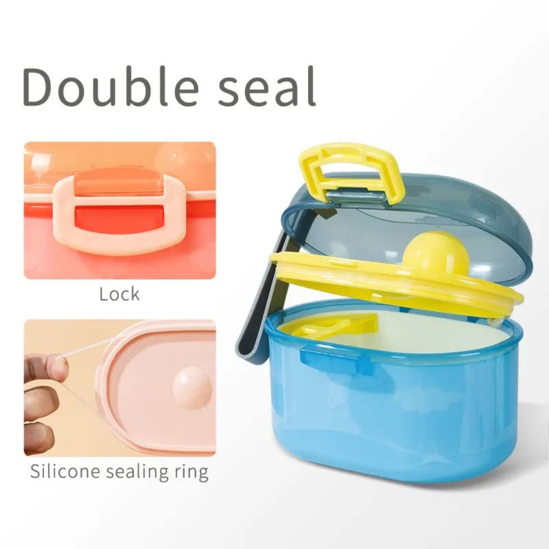 Smile Baby Born Baby Stuff Imported Milk Container Portion | Baby Portable Milk Storage Box | Moisture-Proof Milk Powder Dispenser | orange color