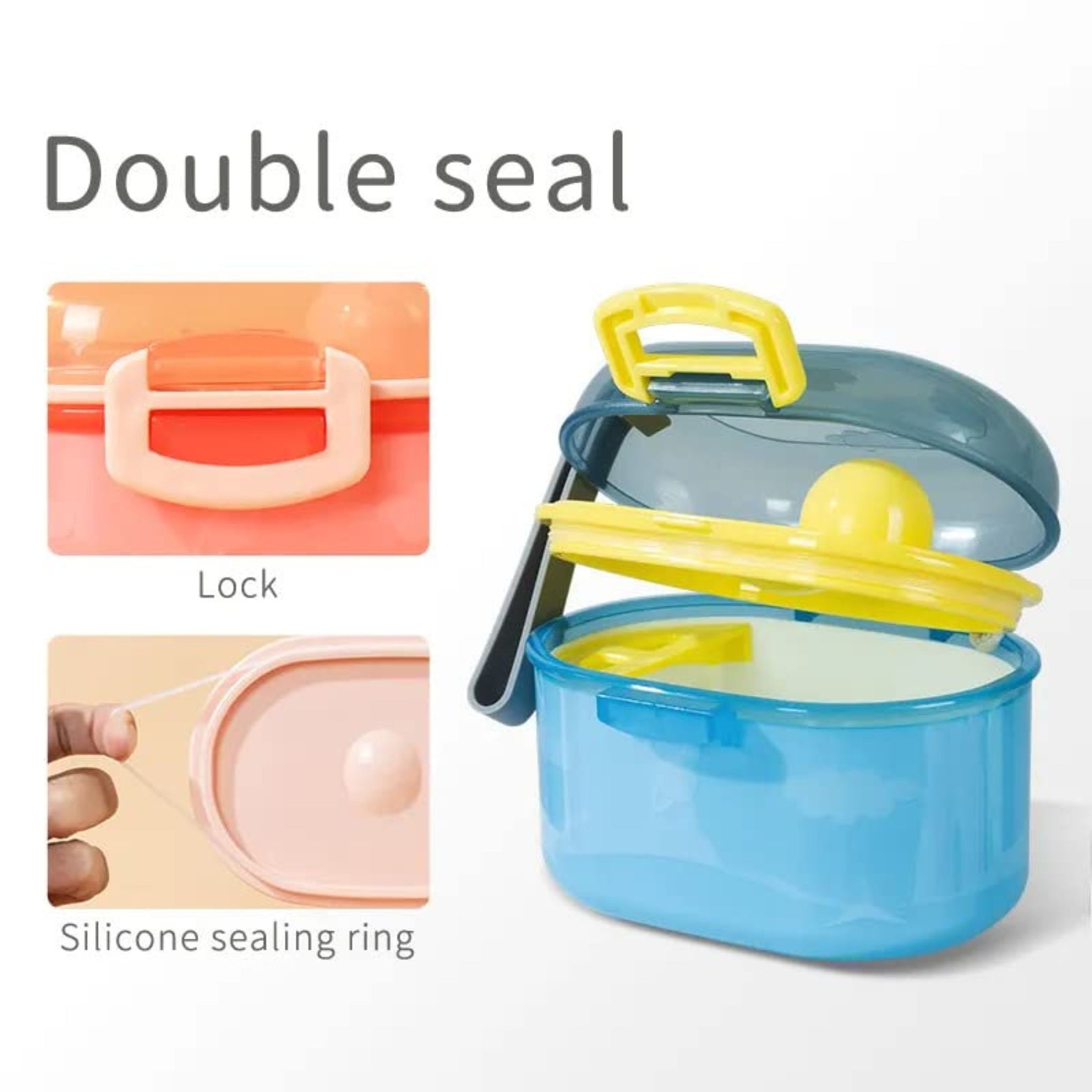 Smile Baby Born Baby Stuff Imported Milk Container Portion | Baby Portable Milk Storage Box | Moisture-Proof Milk Powder Dispenser | orange color