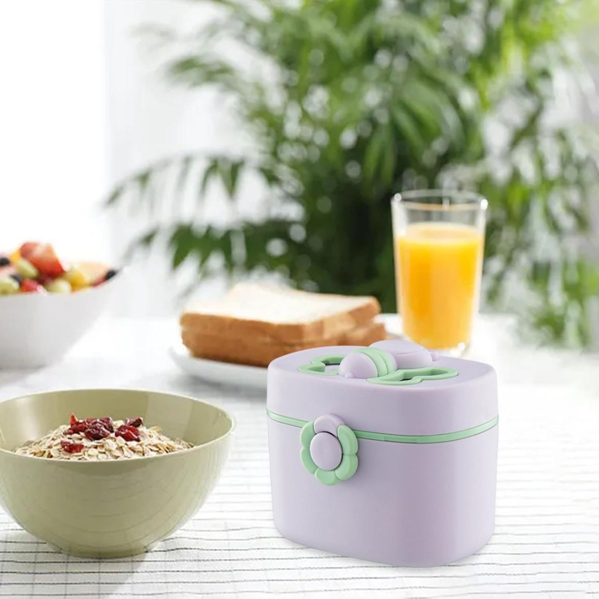 Smile Baby  MILK CONTAINER Creations Baby Formula Dispenser Infant Food Storage Box for Outdoor Activities Picnic Violet Small