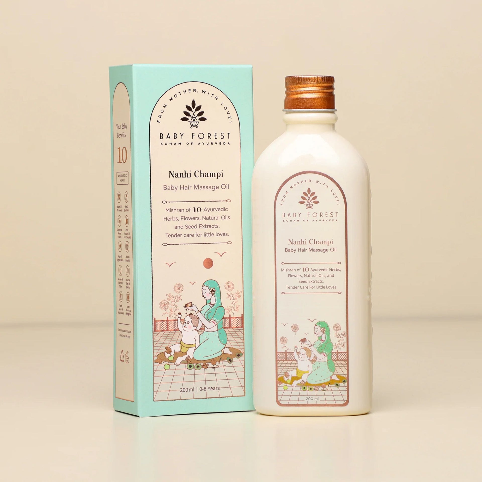 BABY FOREST Nanhi Champi Baby Hair Massage Oil | Ayurvedic Hair Oil with 10 Herbs for Babies | Gentle Scalp Care & Healthy Hair Growth