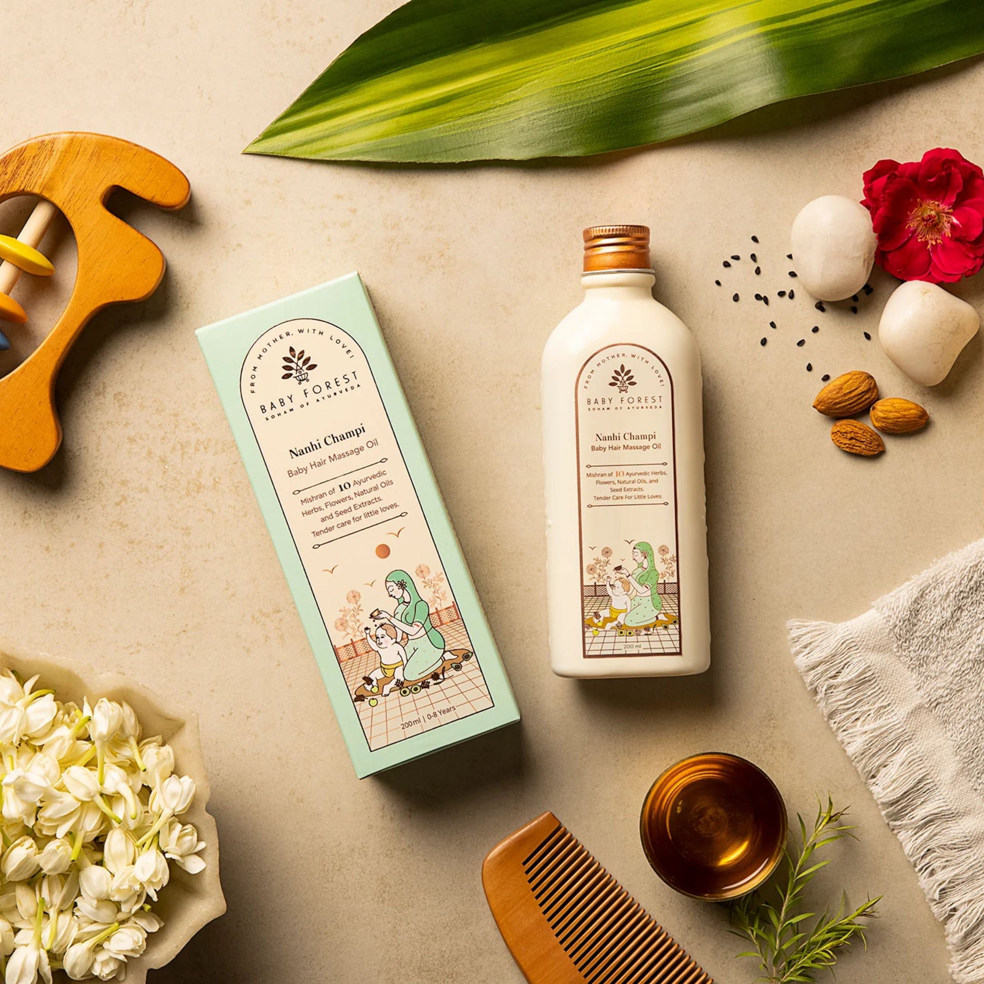 BABY FOREST Nanhi Champi Baby Hair Massage Oil | Ayurvedic Hair Oil with 10 Herbs for Babies | Gentle Scalp Care & Healthy Hair Growth