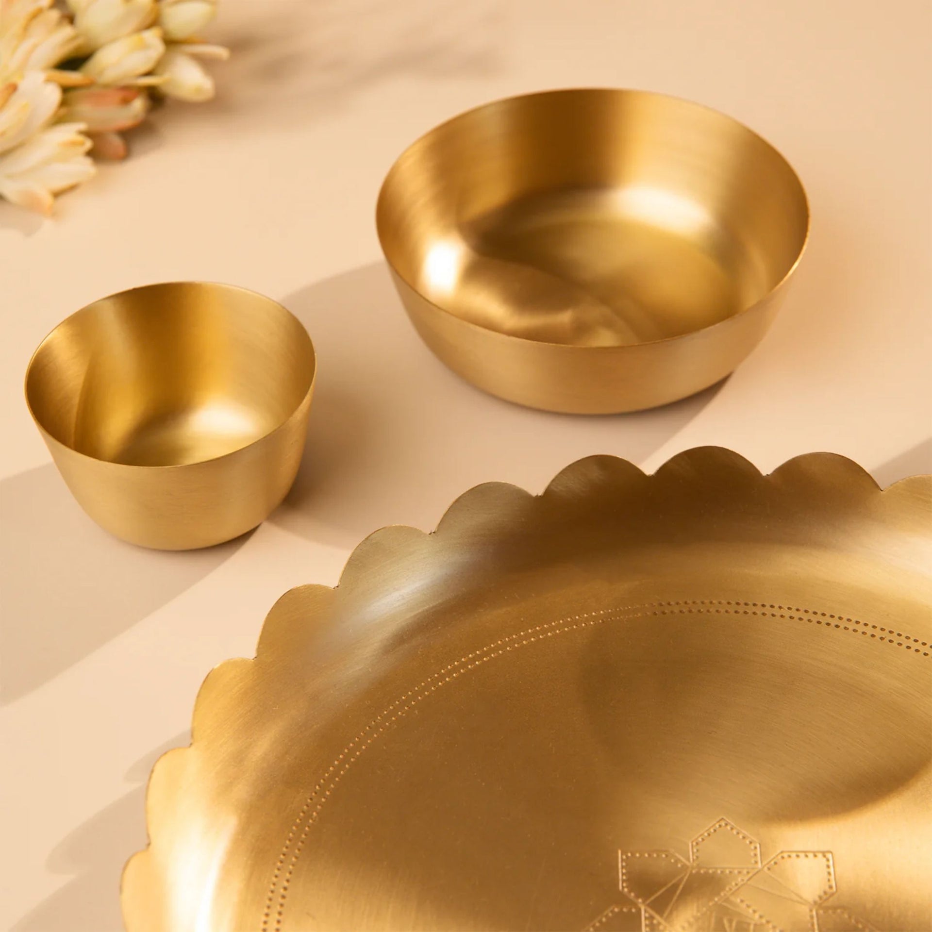 BABY FOREST Nanhi Dawat Pure Brass Kids Dining Set | Safe & Ayurvedic Feeding Set for Babies