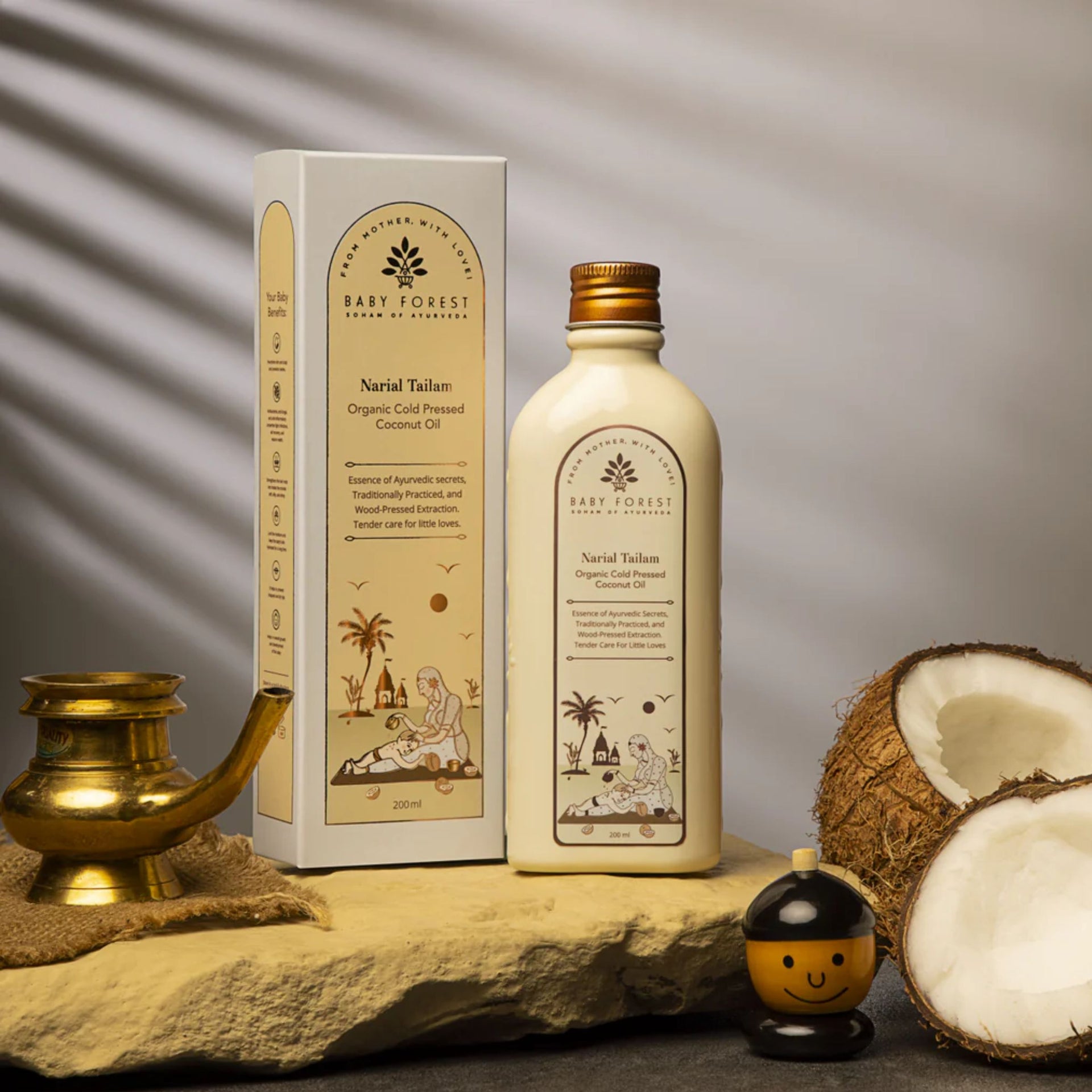 Baby Forest Narial Tailam – Organic Cold Pressed Coconut Oil for Baby Massage & Nourished Skin (200 ml)