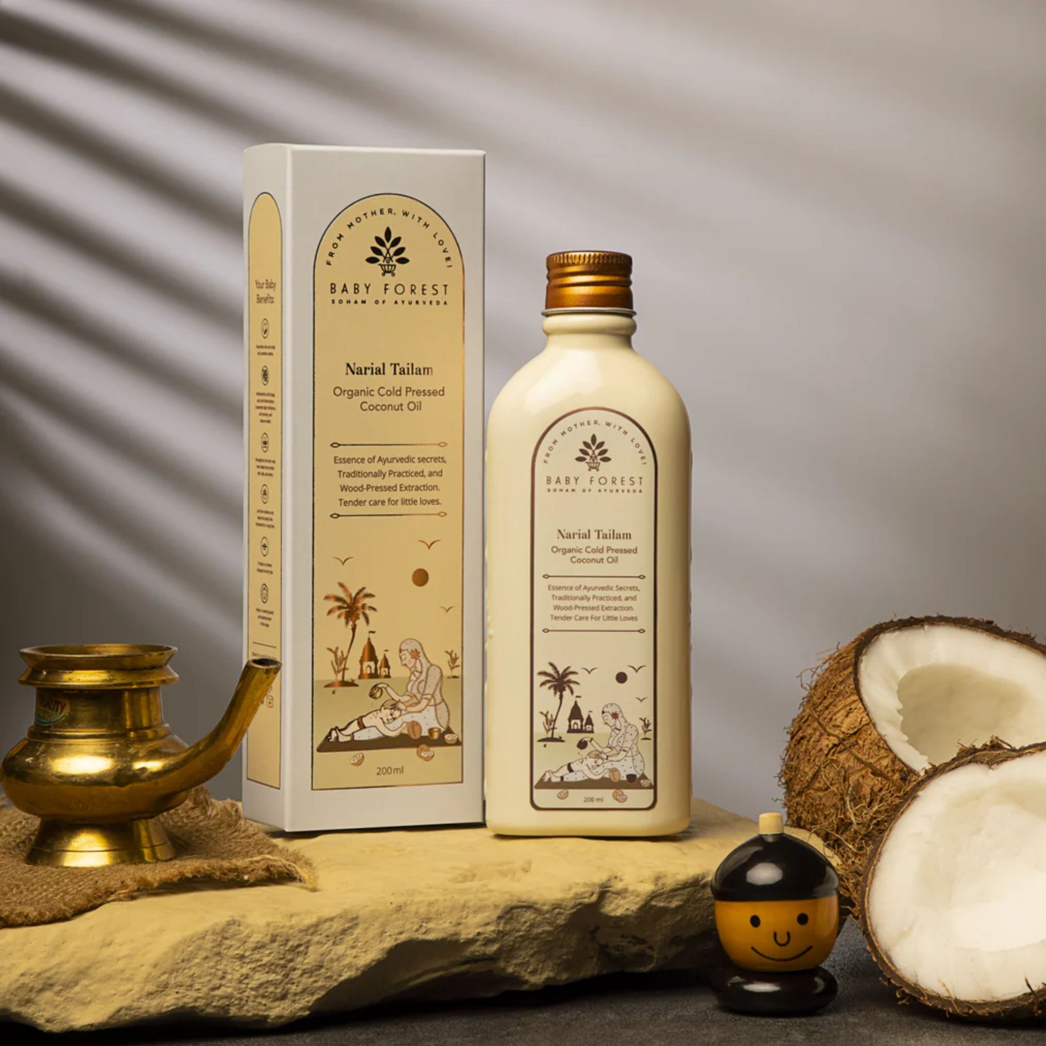 Baby Forest Narial Tailam – Organic Cold Pressed Coconut Oil for Baby Massage & Nourished Skin (200 ml)