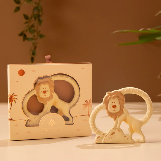 Natkhat Sher™ Natural Rubber Baby Teether by Baby Forest  | BPA-Free, Safe & Easy-Grip Teething Toy