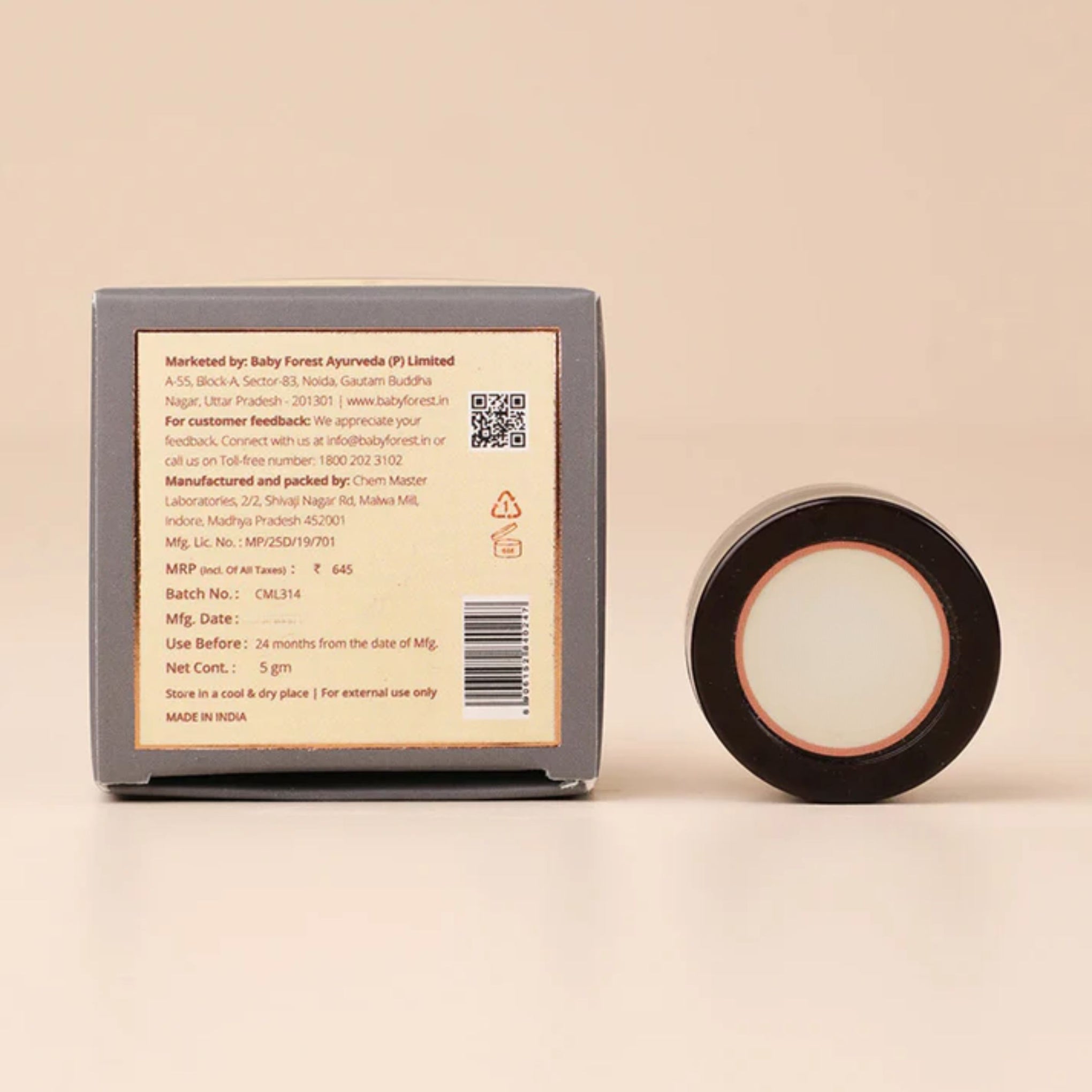 BABY FOREST Nayan Anjan Baby Kajal | Ayurvedic Baby Kajal with 5 Essential Oils & Nuts | 5 g