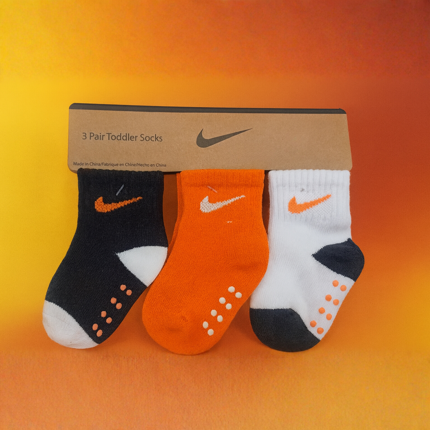 Smile Baby 3-Pair Toddler Socks Set (1–5Y) – Soft, Stretchy & Anti-Slip Grip Socks for Boys & Girls