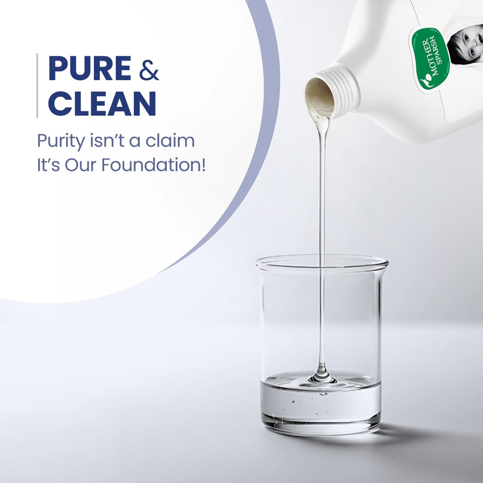 Mother Sparsh Natural Care Baby Wash & Shampoo | Tear-Free Formula | Cleanse & Soothe | With Organic Coconut Oil, Avocado & Calendula | For Newborns & Babies (0+ Months)