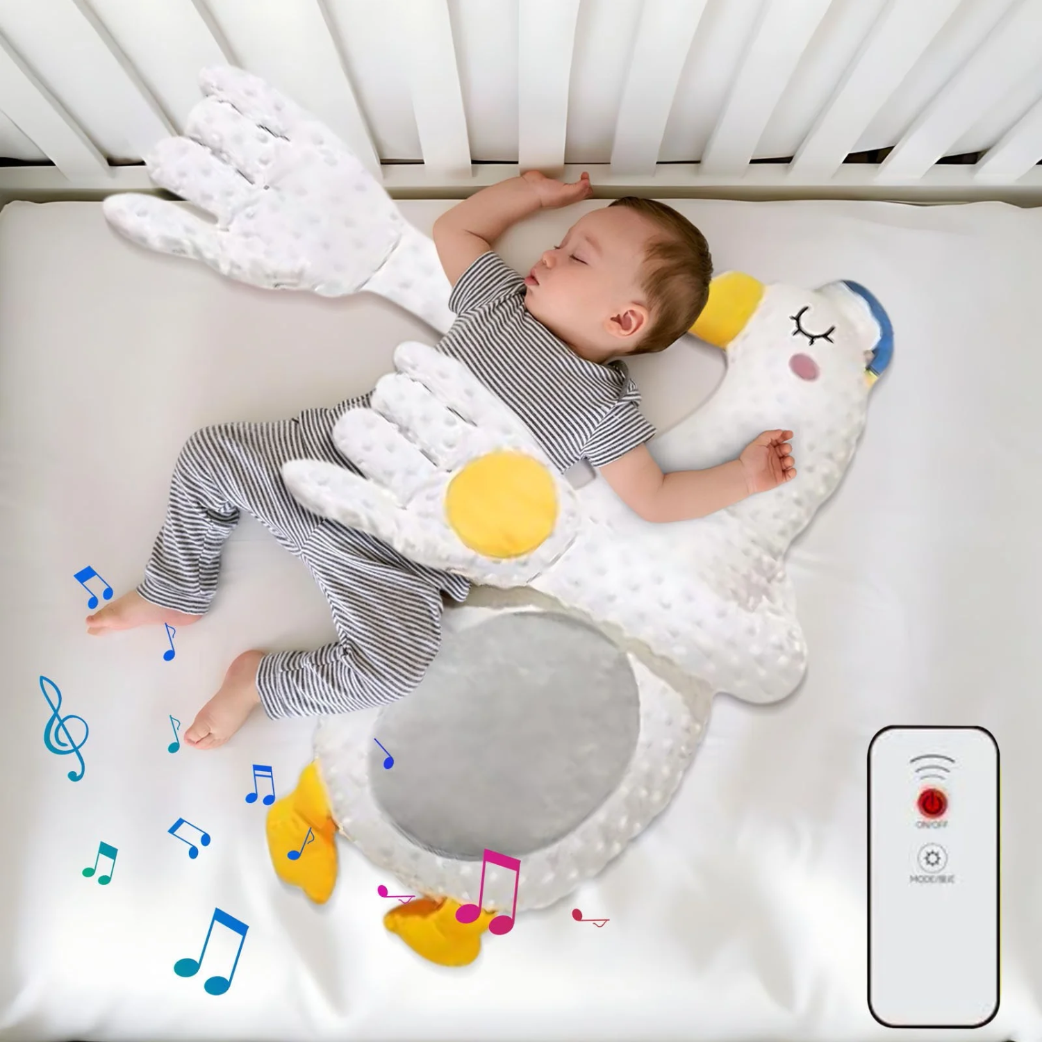 Smile Baby Nicos Goose Musical Hug Doll – Remote-Controlled Baby Soothing Pillow