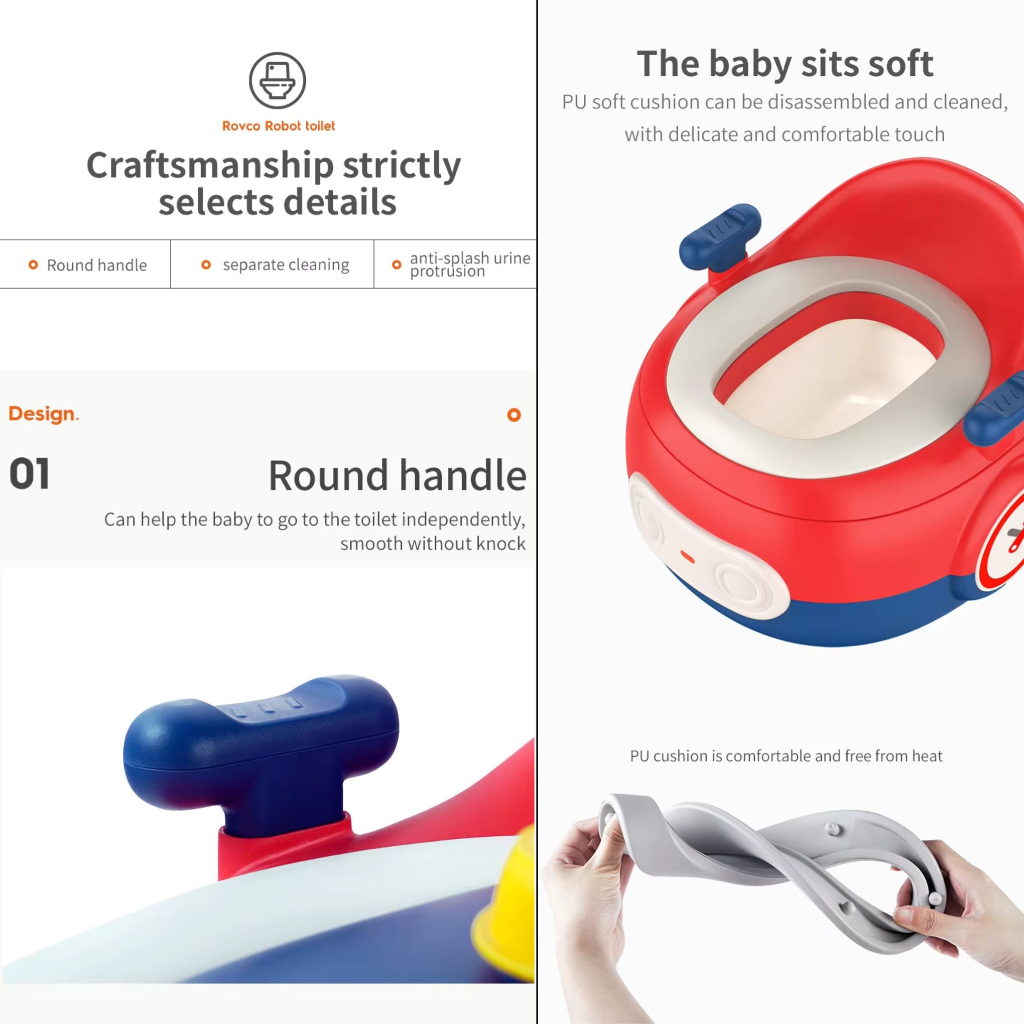 SMILE BABY Baby Potty Training Seat for Kids- Potty Toilet Seat for kids with Removable Tray Kids Baby Potty Seat Chair Baby Toilet Seat for Kids Baby Potty Seat for 1-5 Year Child ( Red)