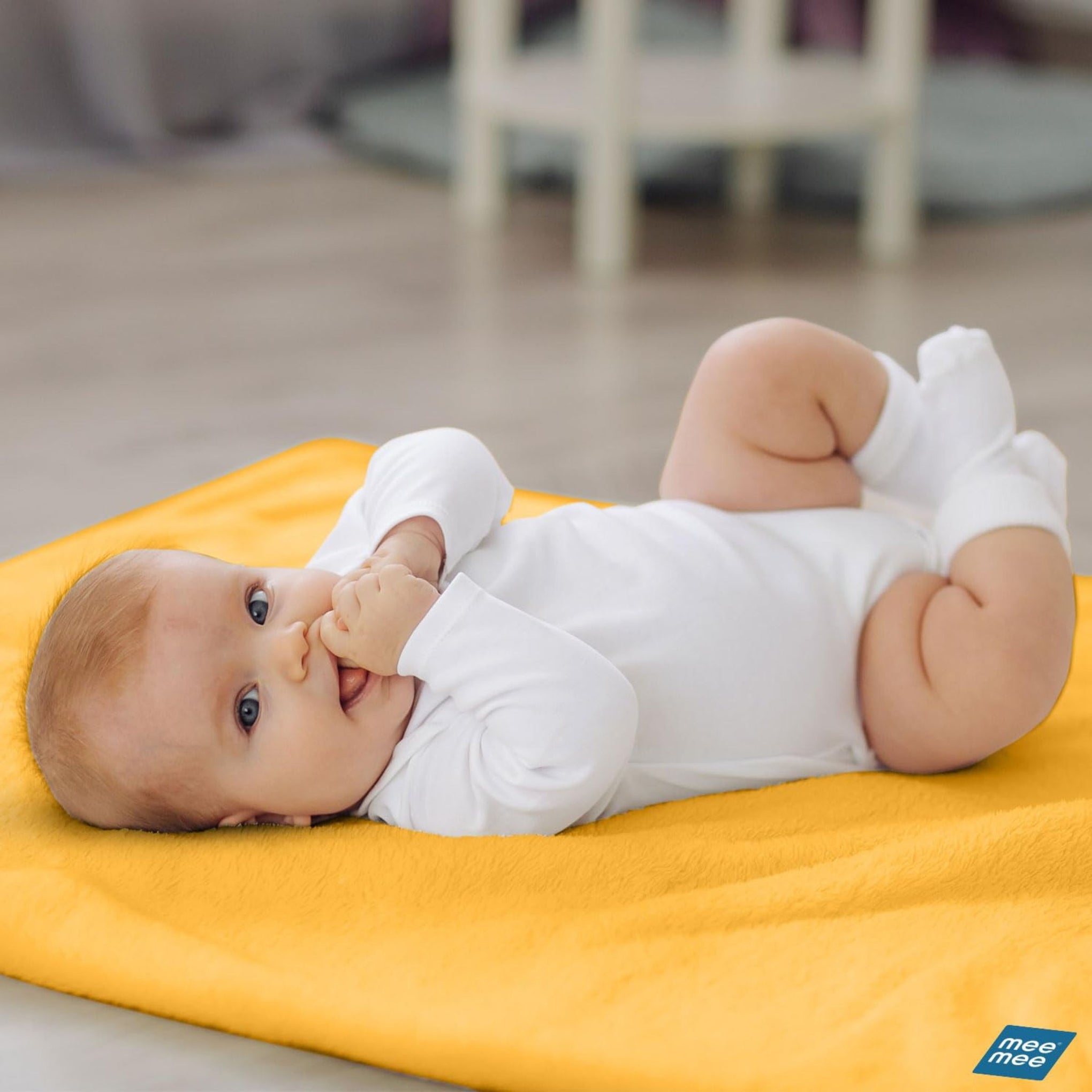 Mee Mee Reusable Water Proof Cotton Bed Protector Sheet/Extra Absorbent Mat/Dry Sheets/Urine Sheet/Dry Mat (70cmX100cm) (M size) ORANGE COLOR