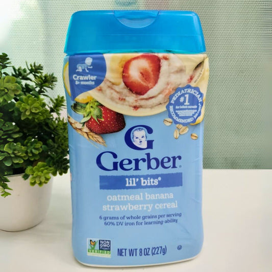 Gerber, Cereal for Baby, Grain & Grow, 8+ Months, Oatmeal Banana Strawberry, 8 oz (227 g)