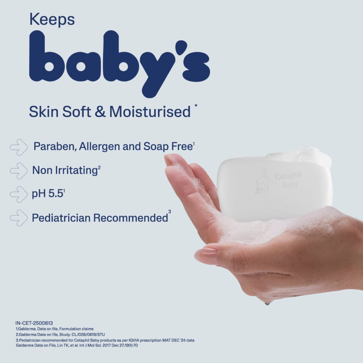 Cetaphil Baby Mild Bar Soap Pack of 3 (100g Each) | Gentle Cleansing Bar for Baby’s Sensitive Skin | Shea Butter, Olive Oil & Avocado Oil