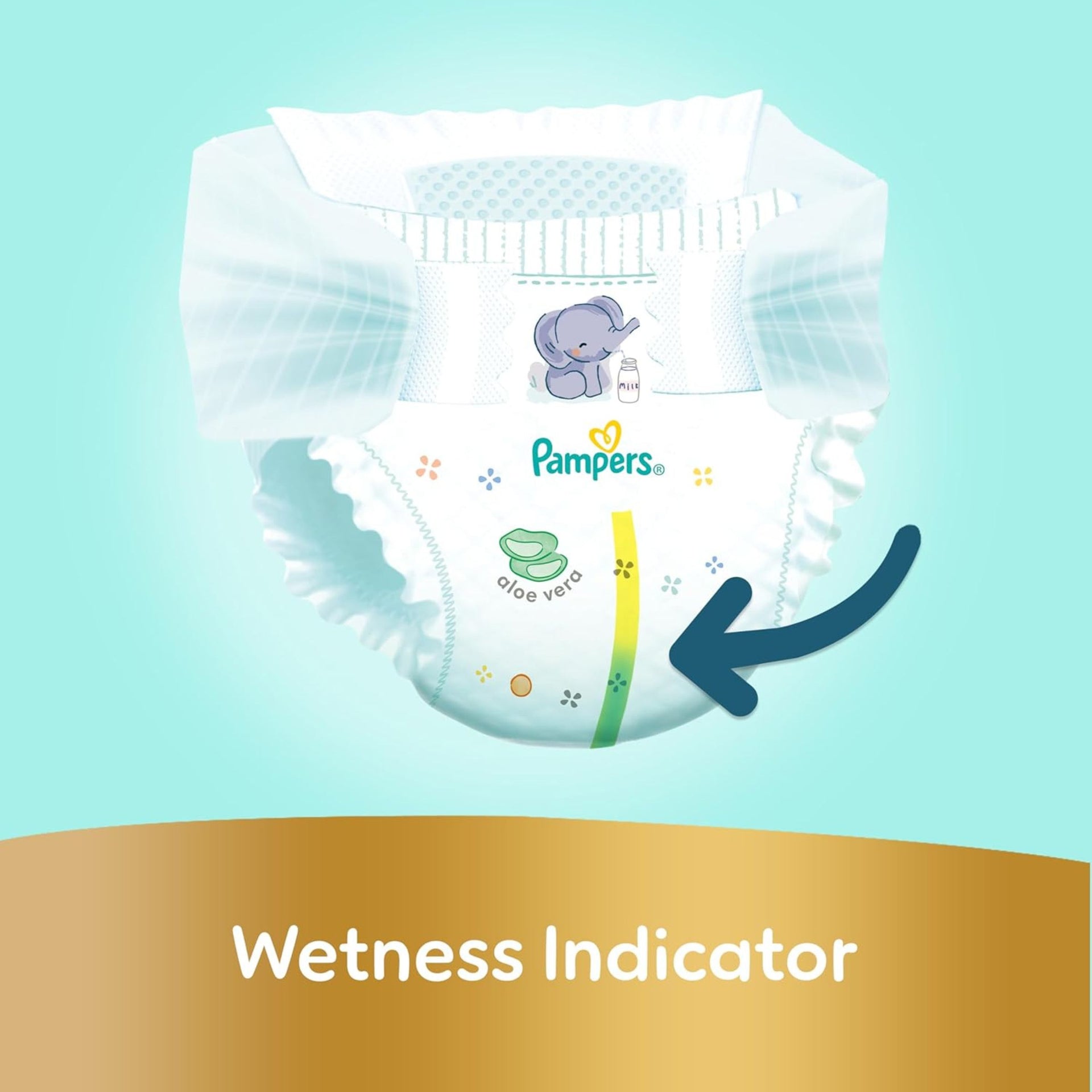 Pampers Ultimate Comfort Taped Diapers, Size 1, 2-5kg, Lotion infused with Aloe Vera and Vitamin E, x1000 Leak Locks Technology for Leakage Protection, MIP, 50 Count