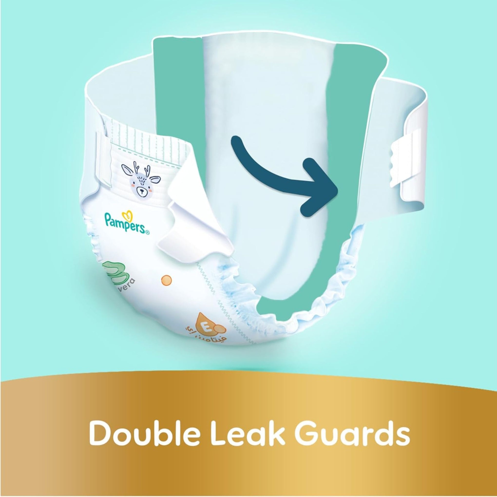 Pampers Ultimate Comfort Taped Diapers, Size 5, 11-16kg, Lotion infused with Aloe Vera and Vitamin E, x1000 Leak Locks Technology for Leakage Protection ,46  DIAPERS