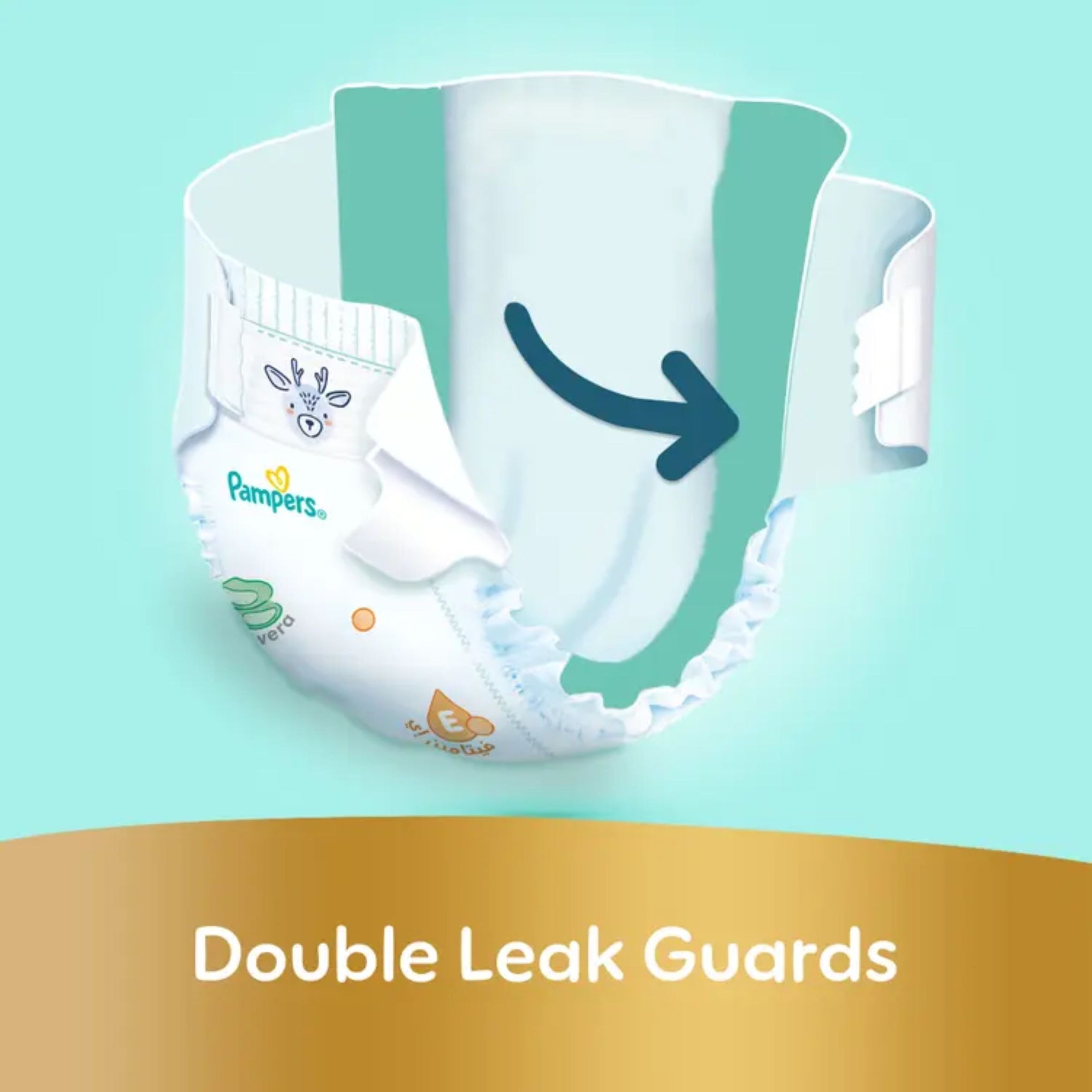Pampers Ultimate Comfort Taped Diapers, Size 4, 9-14kg, Lotion infused with Aloe Vera and Vitamin E, x1000 Leak Locks Technology for Leakage Protection, Giga Box, 54 Count