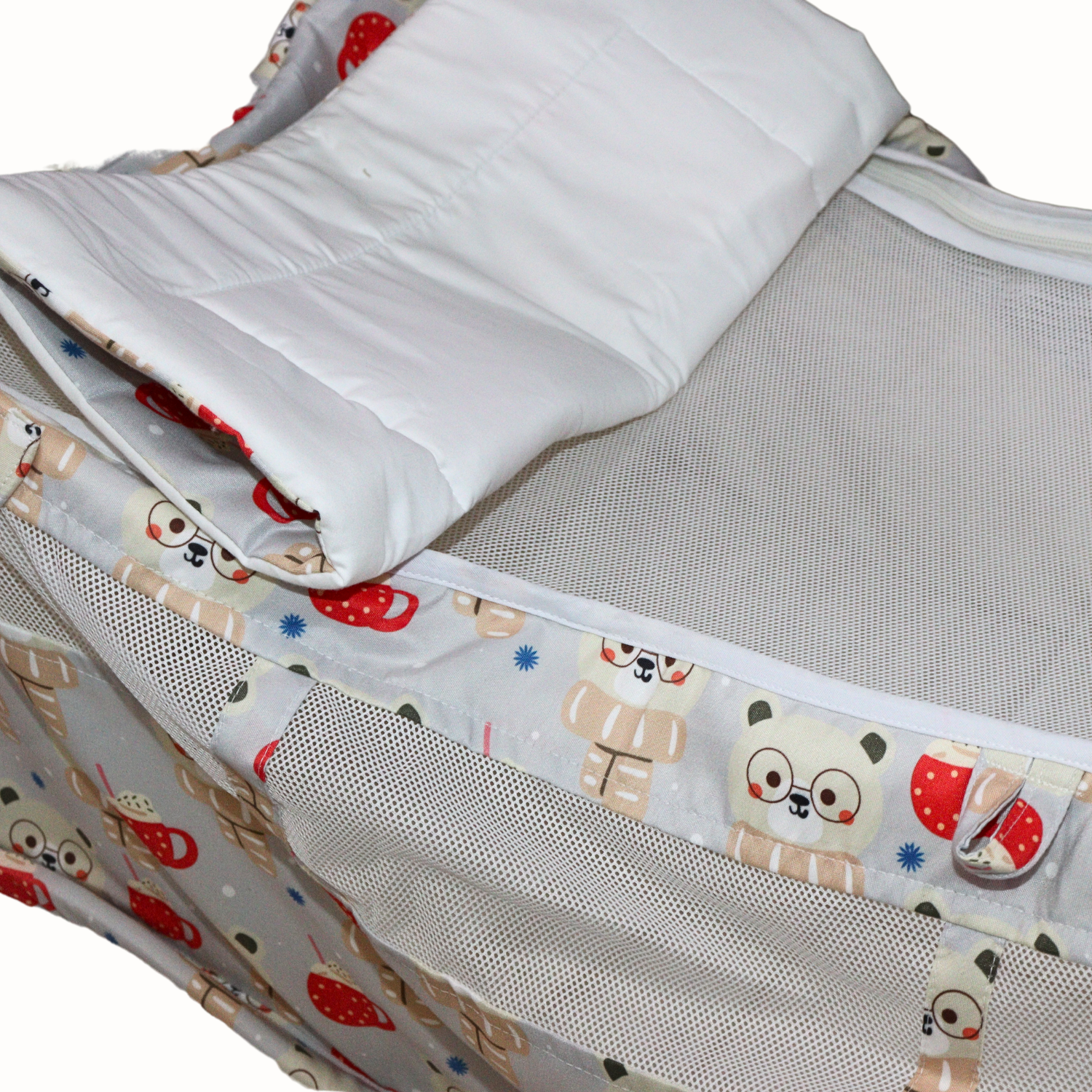 Newborn Baby Cotton Hanging Cradle with Mosquito Net – Panda Print | Baby Zoli Palna / Jhula (Only Cradle Cloth)