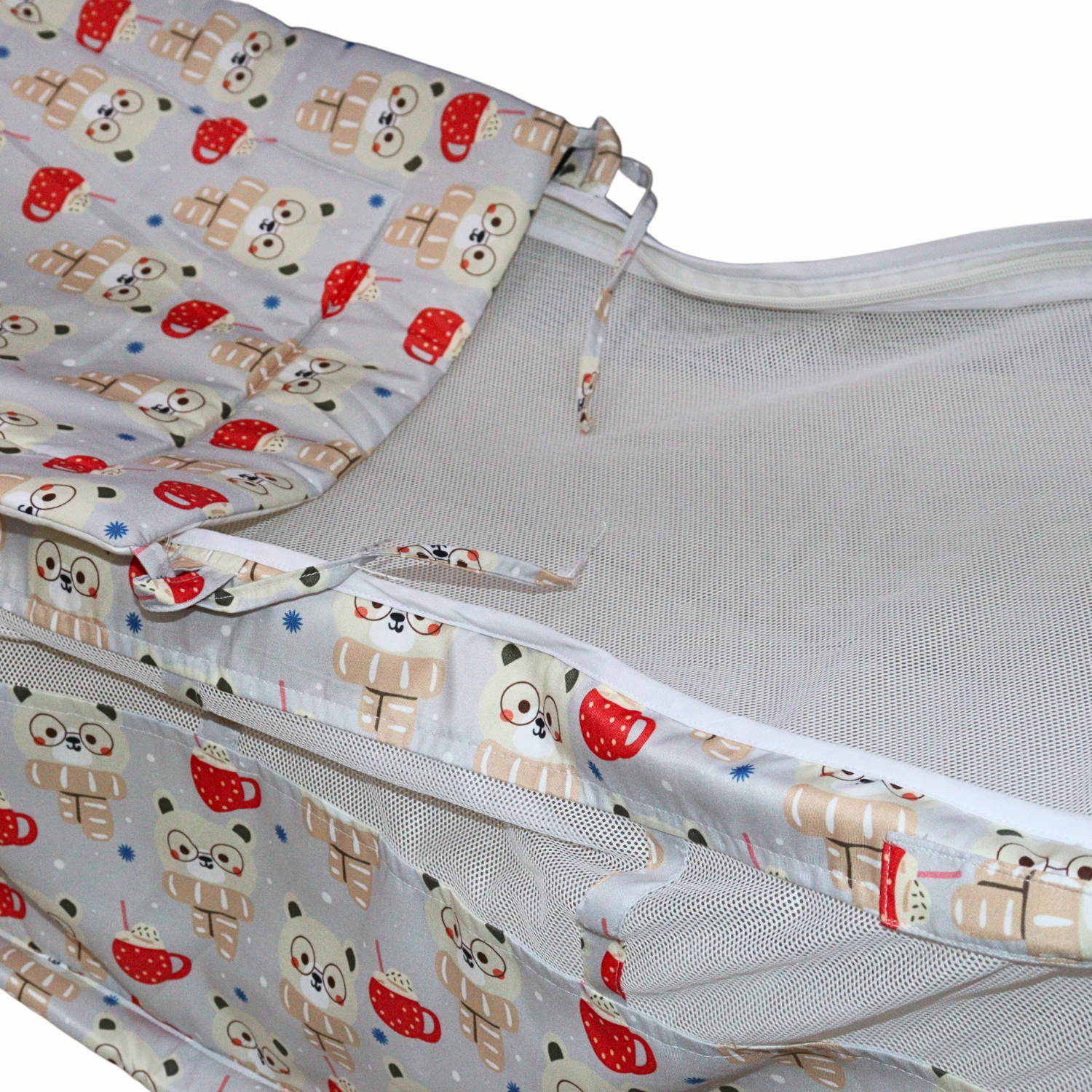 Newborn Baby Cotton Hanging Cradle with Mosquito Net – Panda Print | Baby Zoli Palna / Jhula (Only Cradle Cloth)