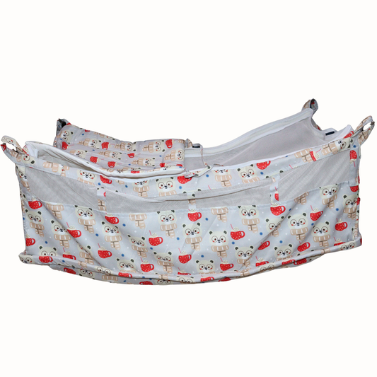 Newborn Baby Cotton Hanging Cradle with Mosquito Net – Panda Print | Baby Zoli Palna / Jhula (Only Cradle Cloth)