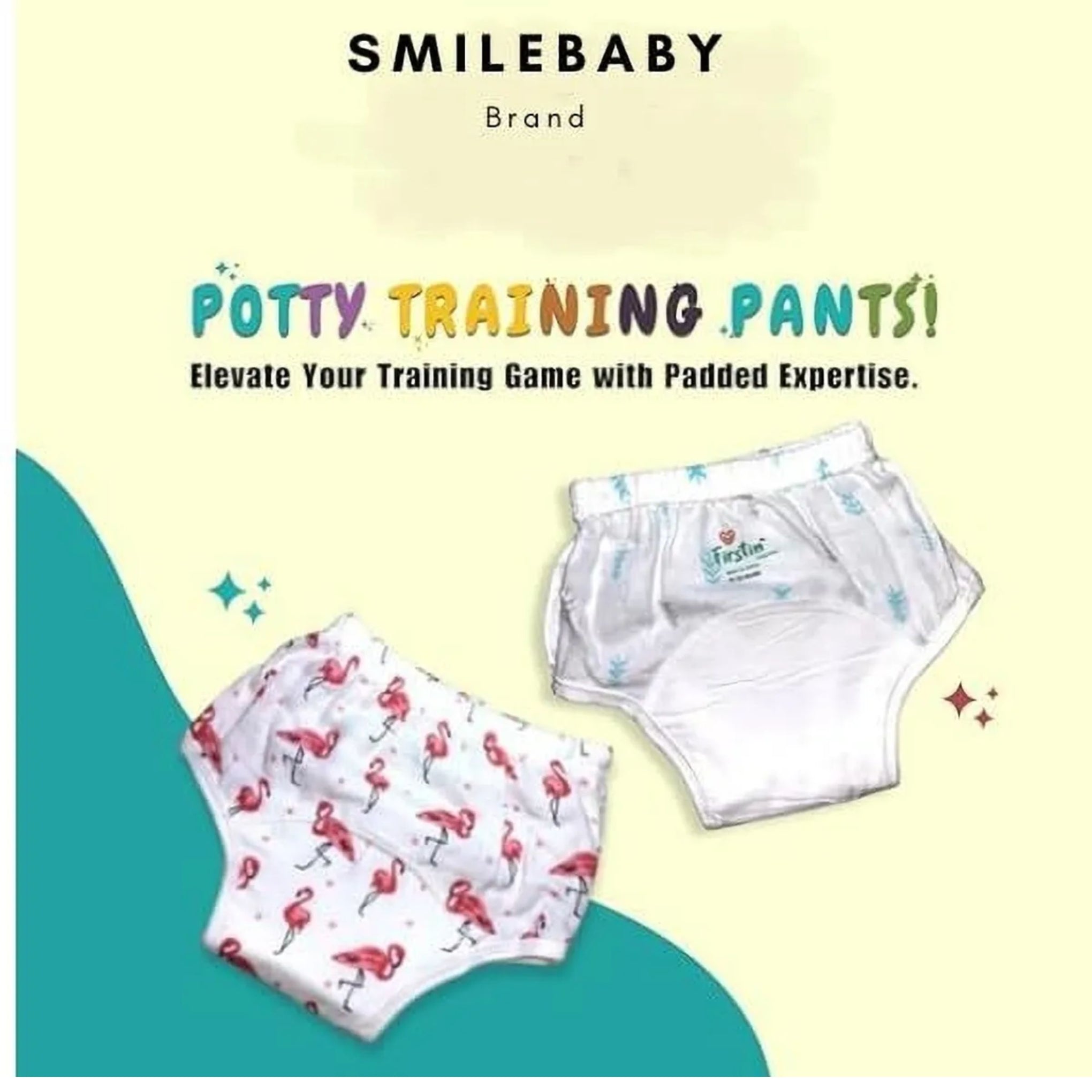 Smile Baby Unisex-Baby Muslin Cotton Padded Underwear/Potty Training Pant Pack of 2 (Print Design as per The Availability)