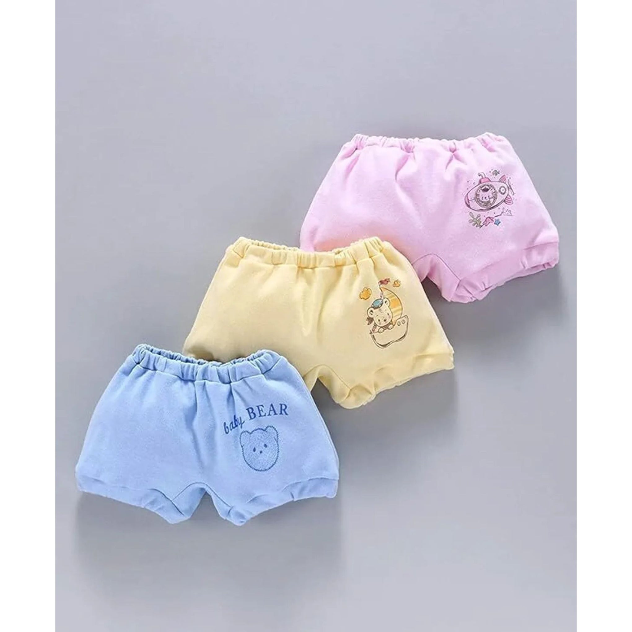 Smile Baby Unisex 100% Cotton Panties Pack of 6 | Boys & Girls Bloomer, Comfortable And Breathable Bloomer Light Color PK-6