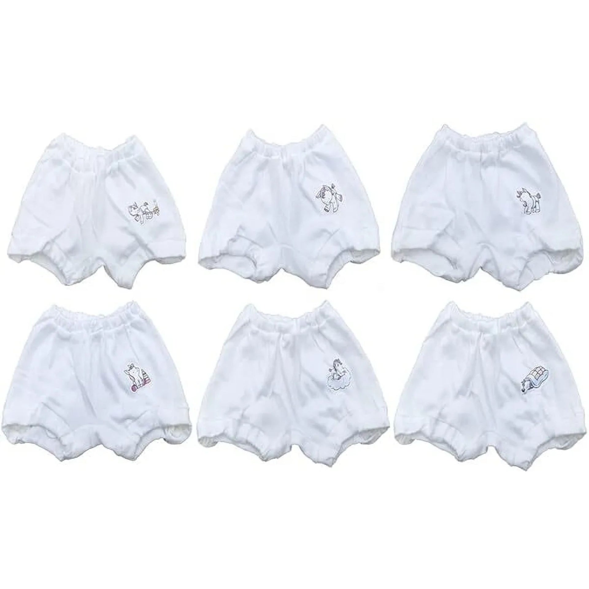 Smile Baby Unisex 100% Cotton Panties Pack of 6 | Boys & Girls Bloomer, Comfortable And Breathable Bloomer White PK-6