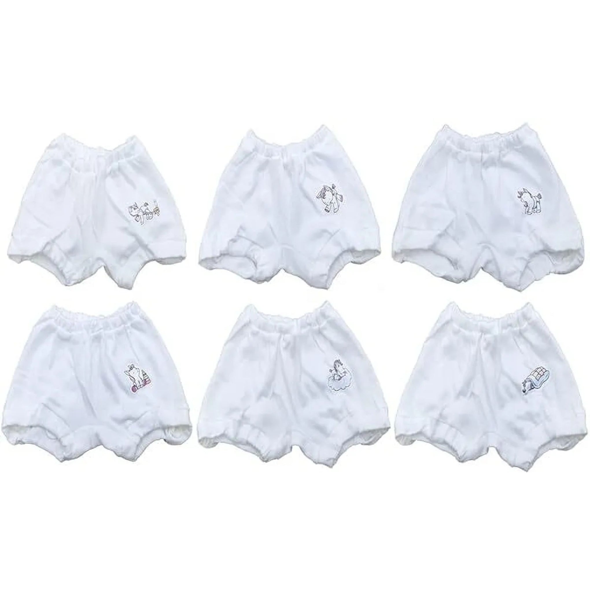 Smile Baby Unisex 100% Cotton Panties Pack of 6 | Boys & Girls Bloomer, Comfortable And Breathable Bloomer White PK-6