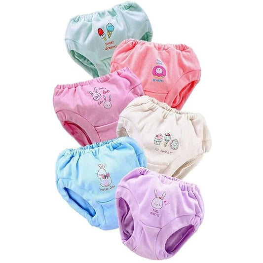 Smile Baby Soft Cotton Baby Girl's & Boy's Panties Pack of 6 Light Colors
