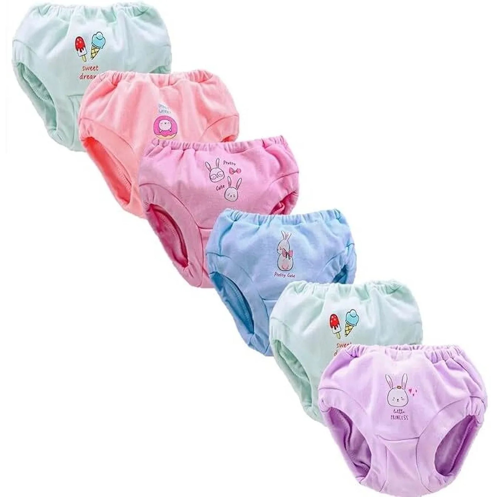 Smile Baby Soft Cotton Baby Girl's & Boy's Panties Pack of 6 Light Colors