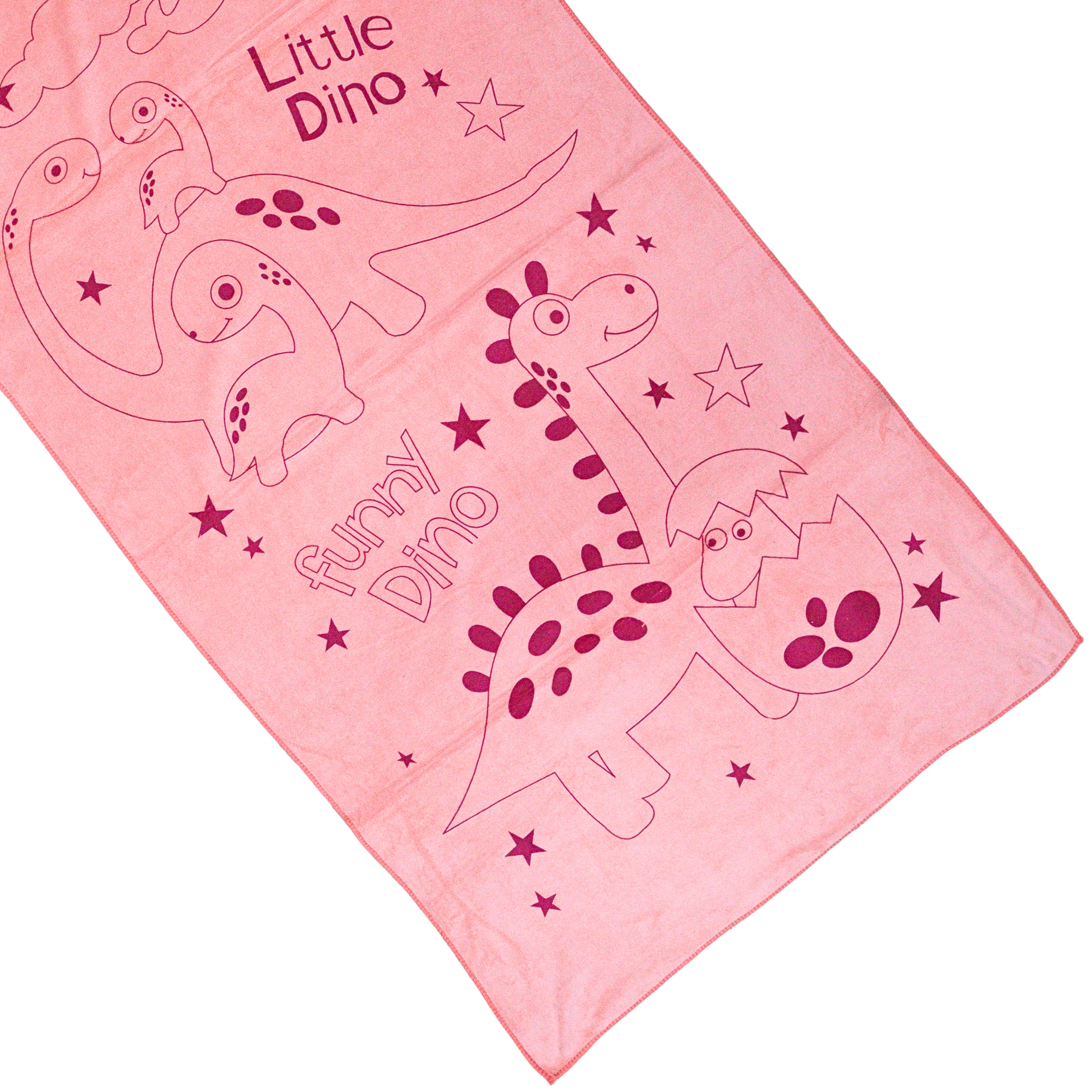Smile Baby Kids Bath Towel For Girls Boys | Soft Premium Microfiber Quick Drying Towels for Unisex Kids | Cartoon Print Wash Dry Cloth Towel For Babies Toddlers, Pack Of 1, 70 x 140 CM, Little Dino Prints