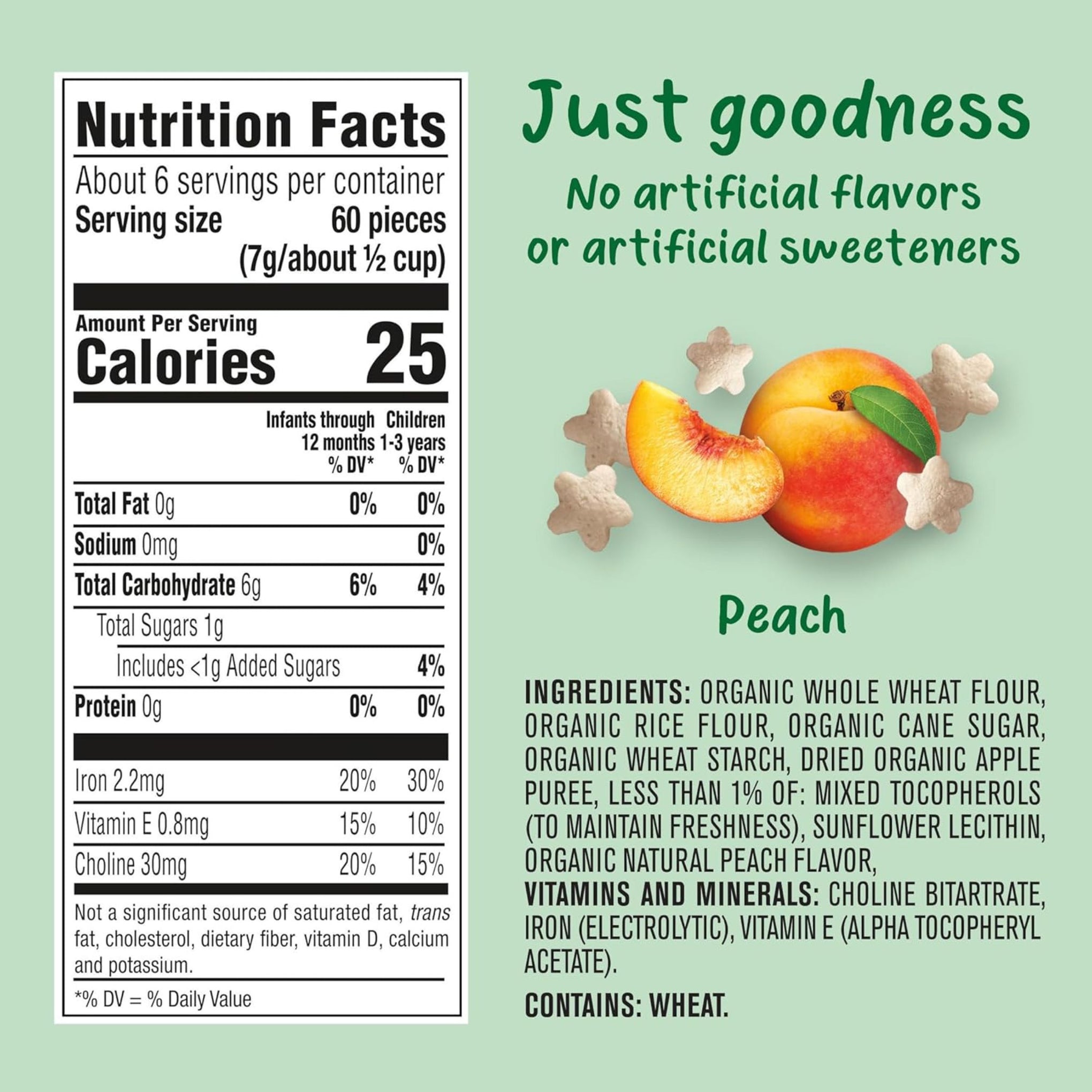 Gerber Baby Snacks, Organic Puffs, Peach, Baby Food, 1.48 OZ (42G)