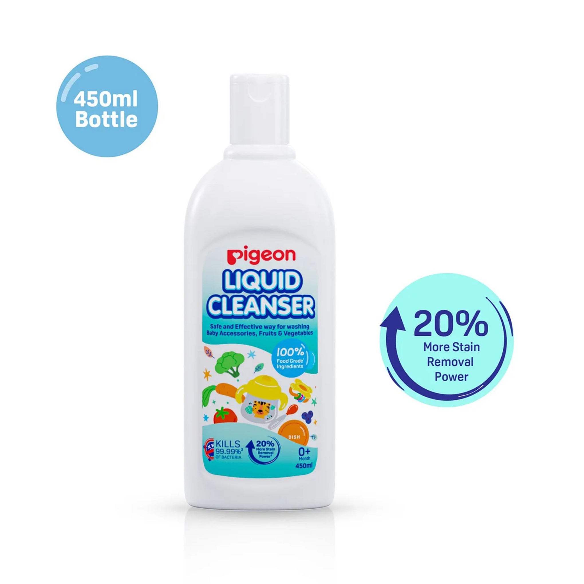 Pigeon Liquid Cleanser Naturals Bottle, PH Friendly, No Added Color, No Added Alcohol, Natural Cleanser, For baby Feeding Bottle, Feeding Accessories, Fruits and Vegetables
