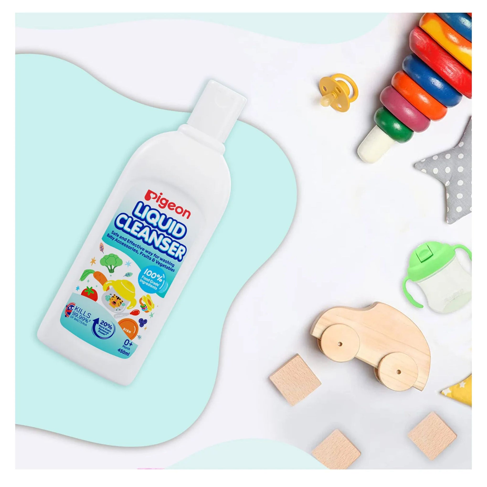 Pigeon Liquid Cleanser Naturals Bottle, PH Friendly, No Added Color, No Added Alcohol, Natural Cleanser, For baby Feeding Bottle, Feeding Accessories, Fruits and Vegetables