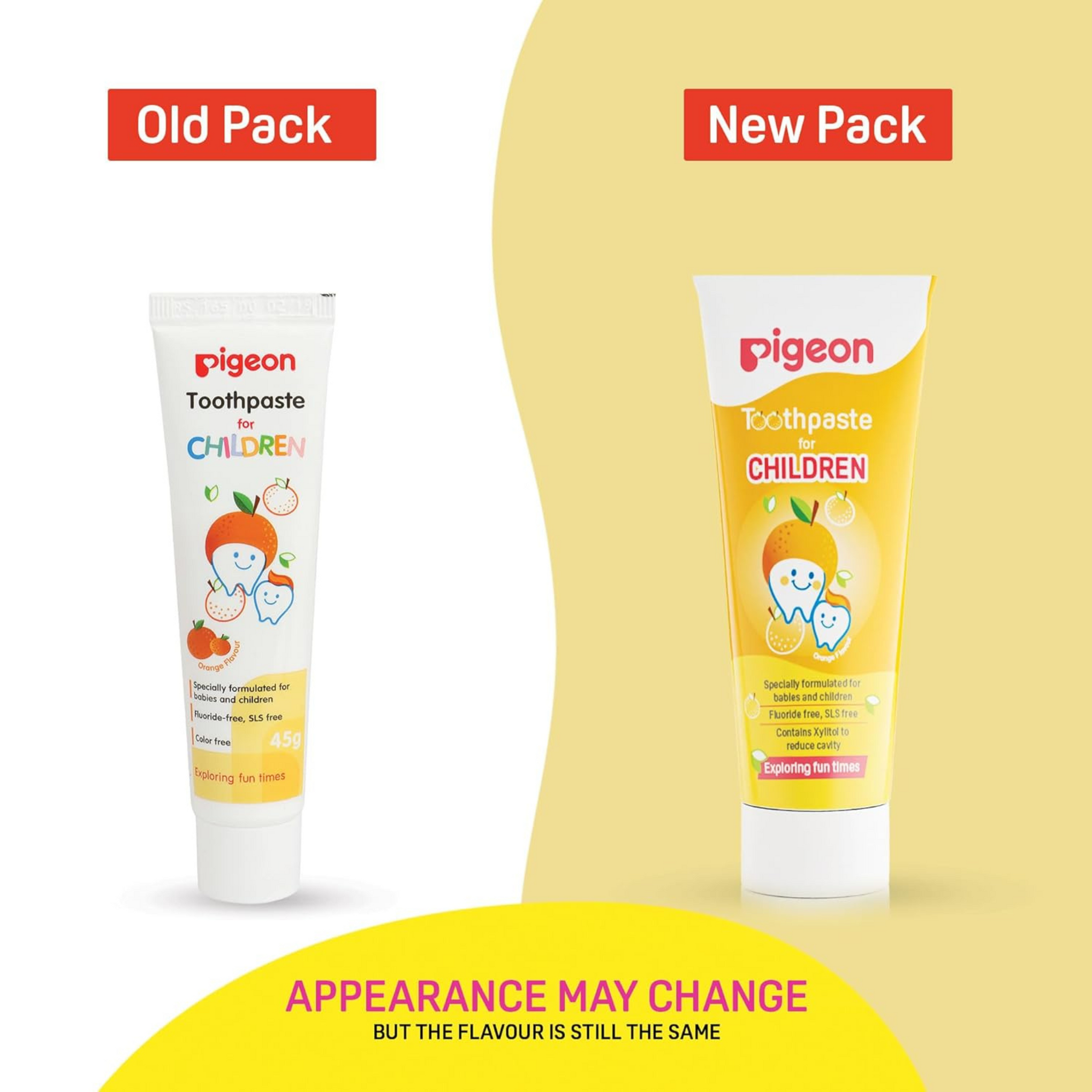Pigeon Orange Toothpaste,For Babies And Children,Fluroide -Free,Sls Free,Color Free,Paraben Free, Ph Friendly, 45 G,Deep Clean