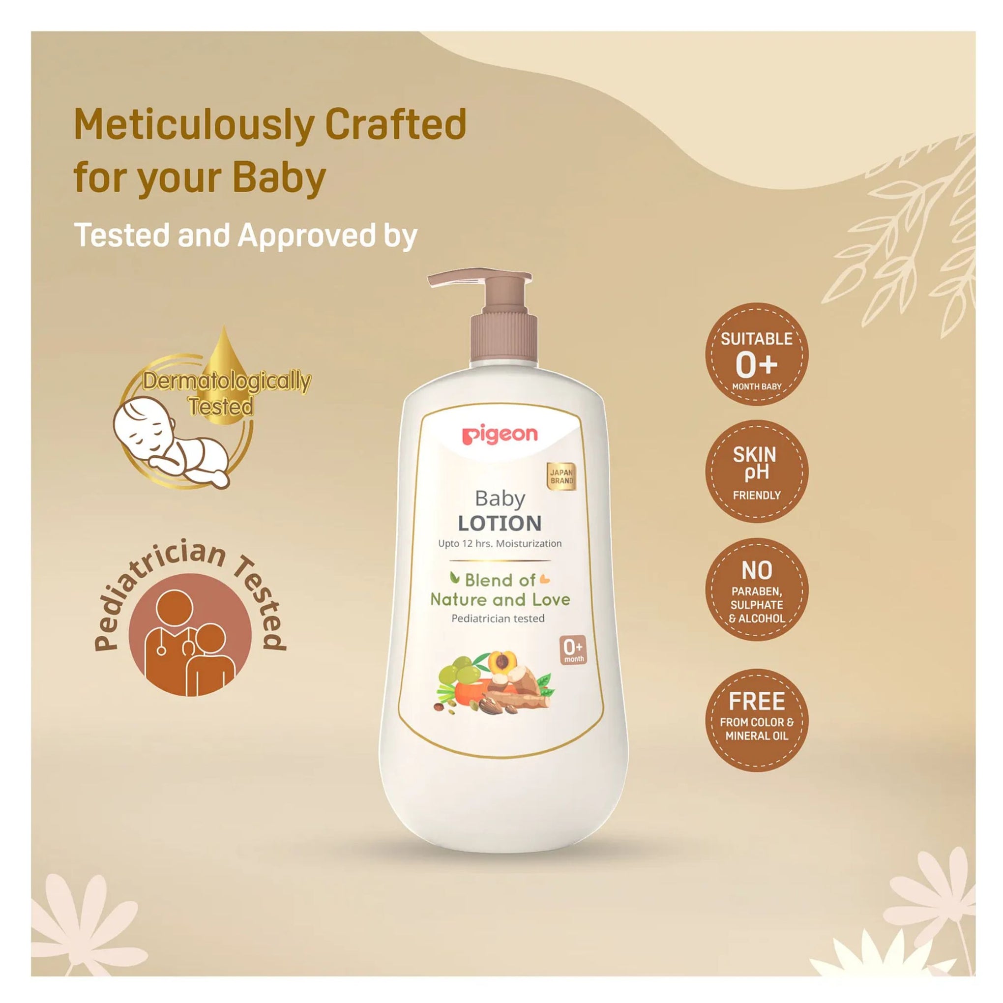 Pigeon Baby LOTION Upto 12 hrs. Moisturization Blend of Nature and Love Pediatrician tested  Available in 200ml & 500ml
