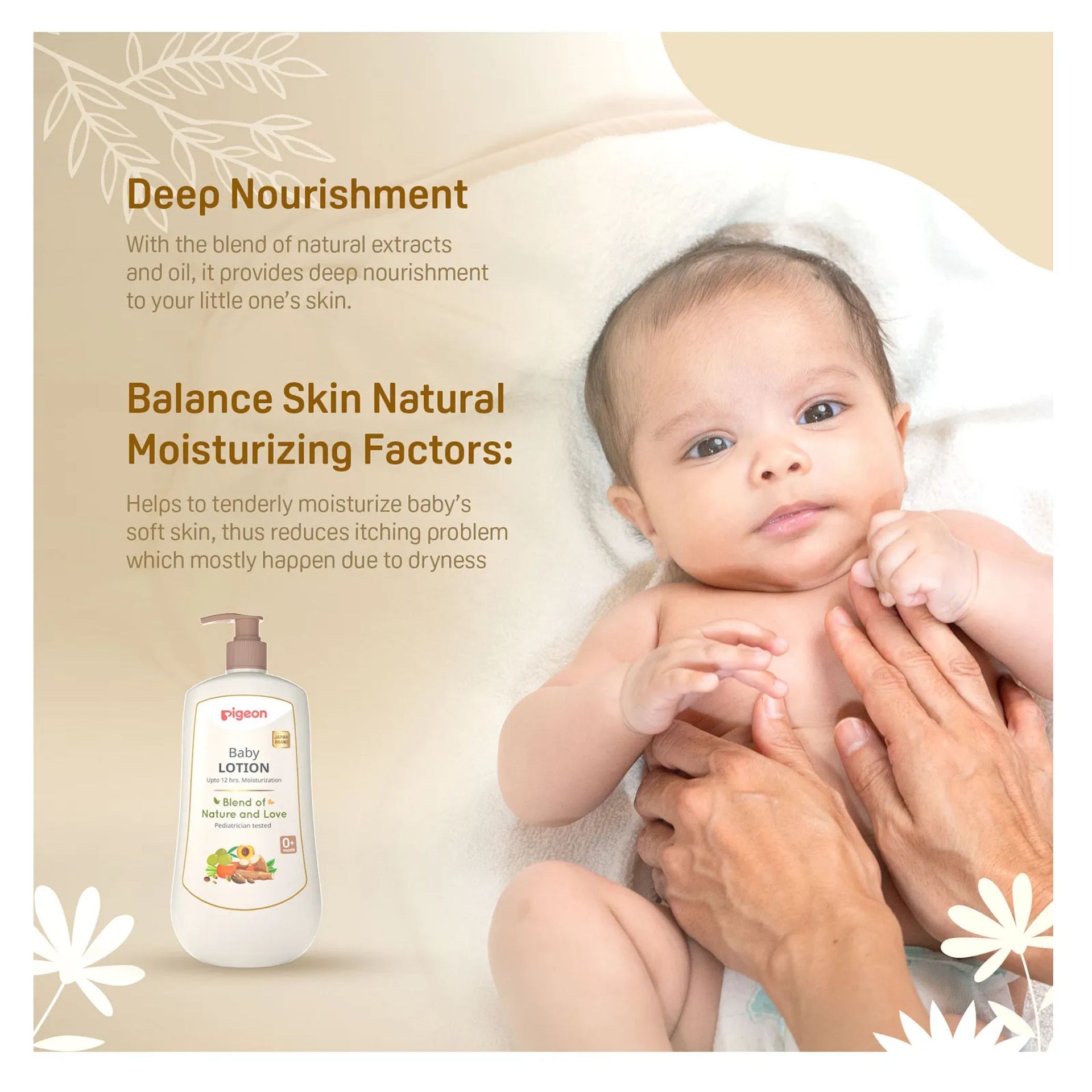 Pigeon Baby LOTION Upto 12 hrs. Moisturization Blend of Nature and Love Pediatrician tested  Available in 200ml & 500ml