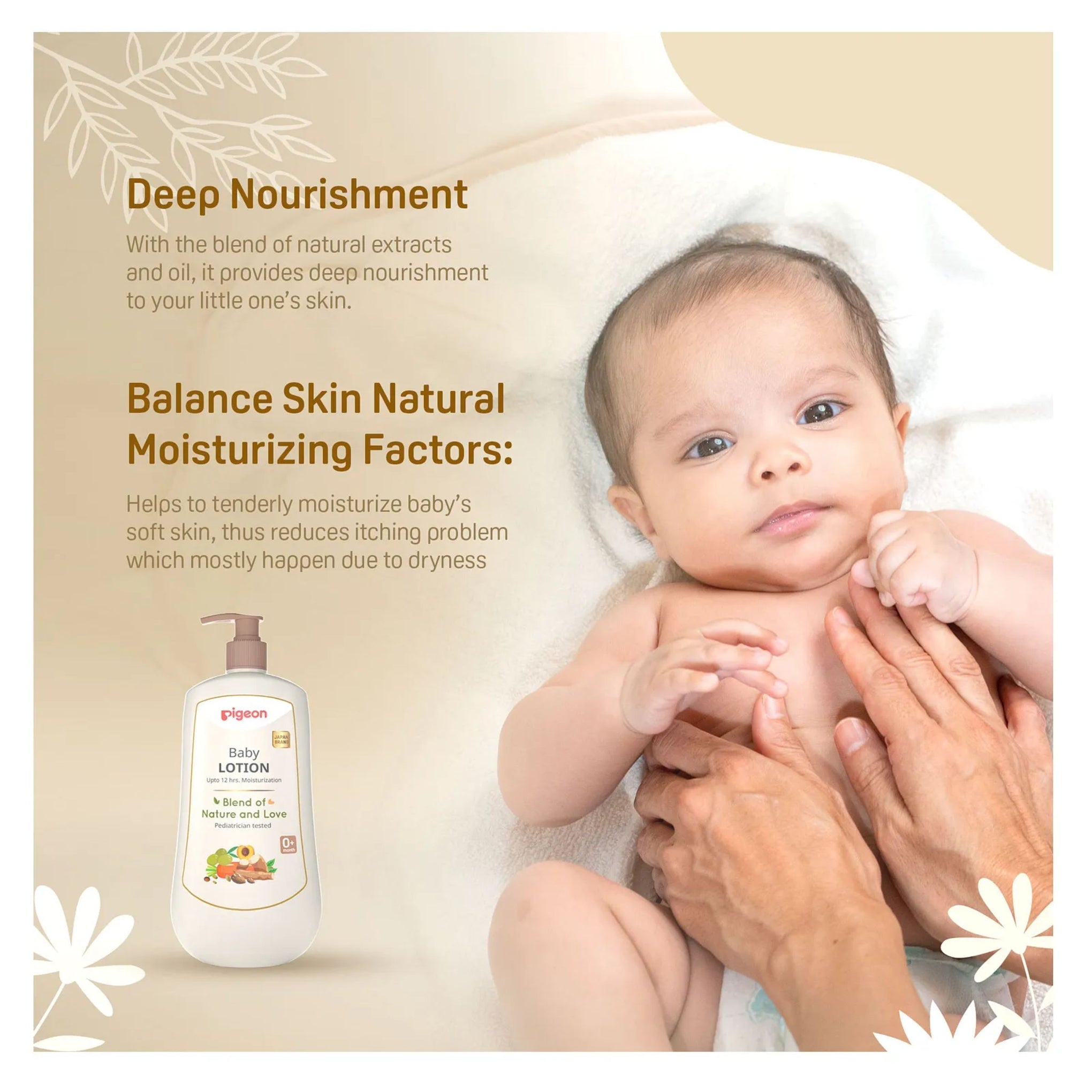 Pigeon Baby LOTION Upto 12 hrs. Moisturization Blend of Nature and Love Pediatrician tested  Available in 200ml & 500ml