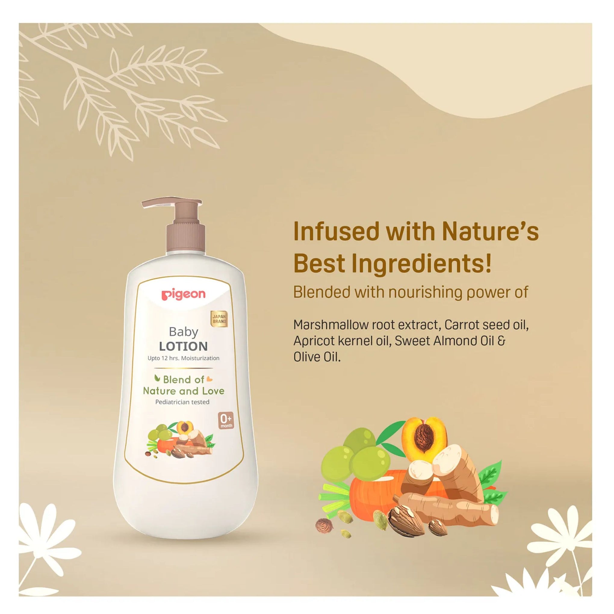 Pigeon Baby LOTION Upto 12 hrs. Moisturization Blend of Nature and Love Pediatrician tested  Available in 200ml & 500ml