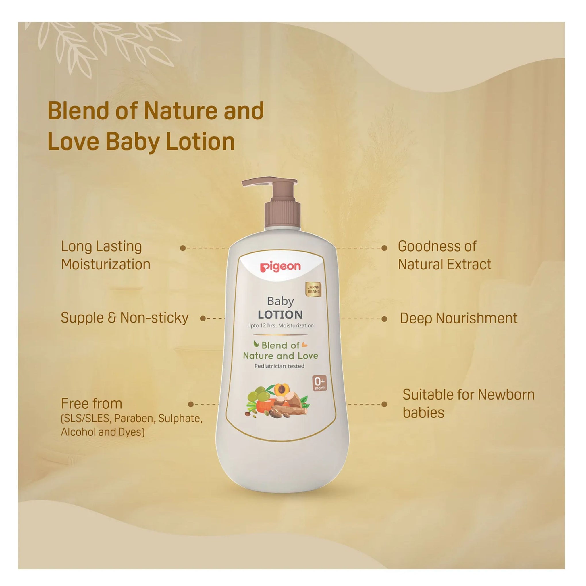 Pigeon Baby LOTION Upto 12 hrs. Moisturization Blend of Nature and Love Pediatrician tested  Available in 200ml & 500ml