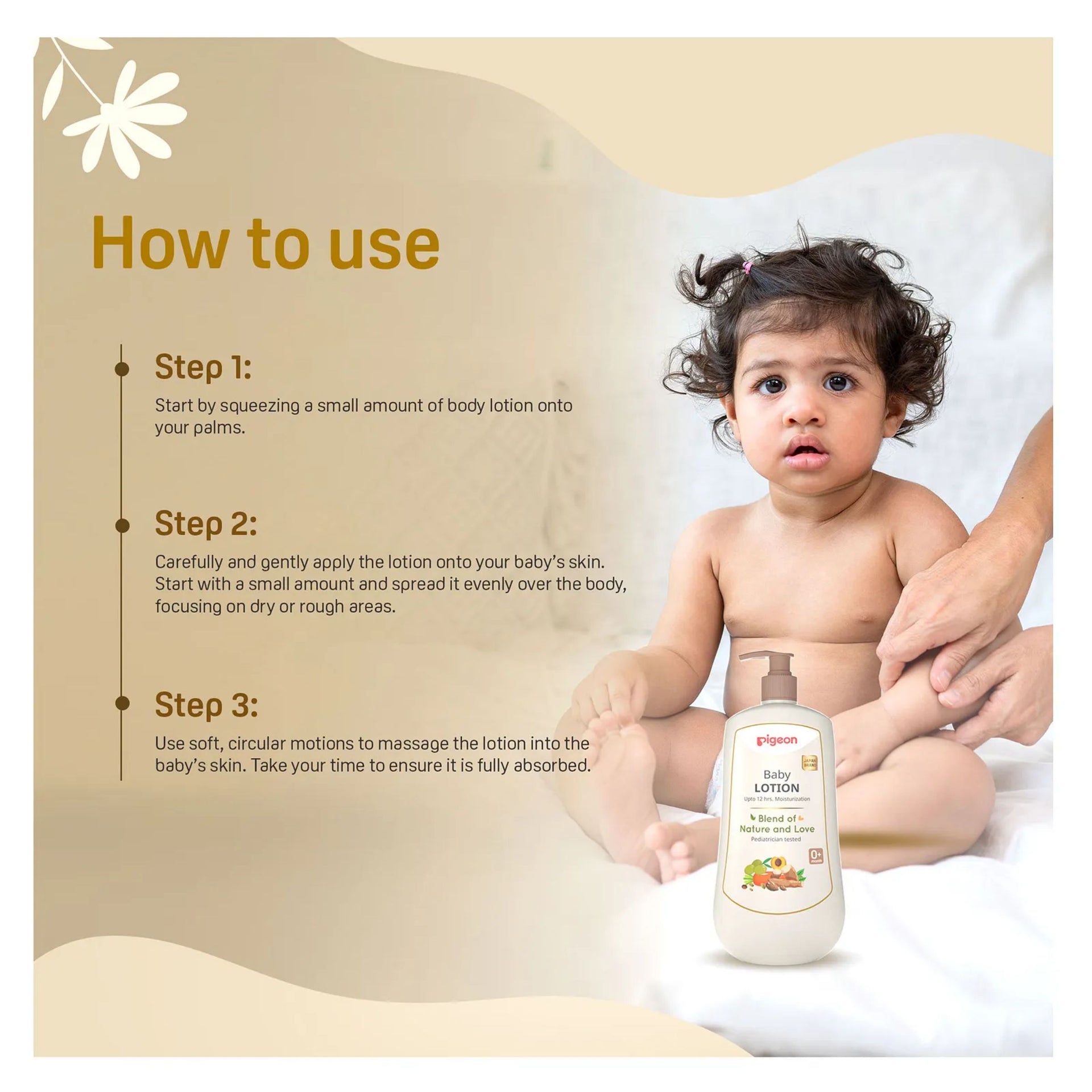 Pigeon Baby LOTION Upto 12 hrs. Moisturization Blend of Nature and Love Pediatrician tested  Available in 200ml & 500ml