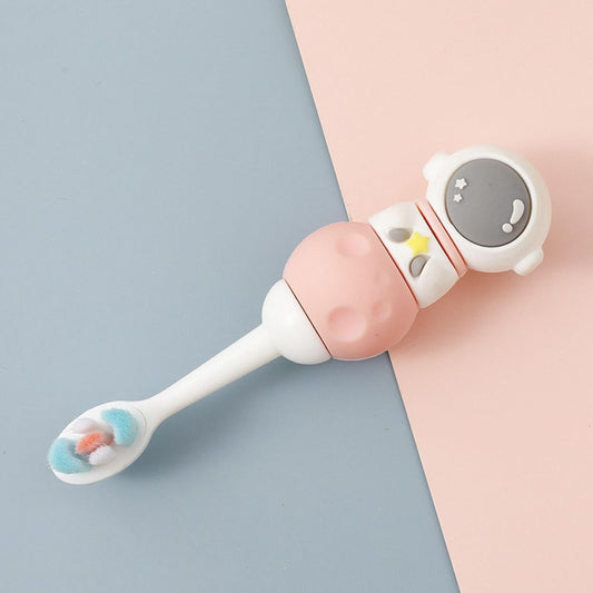 Smile Baby 3D Cartoon Handle Soft Bristles Toothbrush for Children's with Travel Case 2 To 7 Years (SPACE PINK)