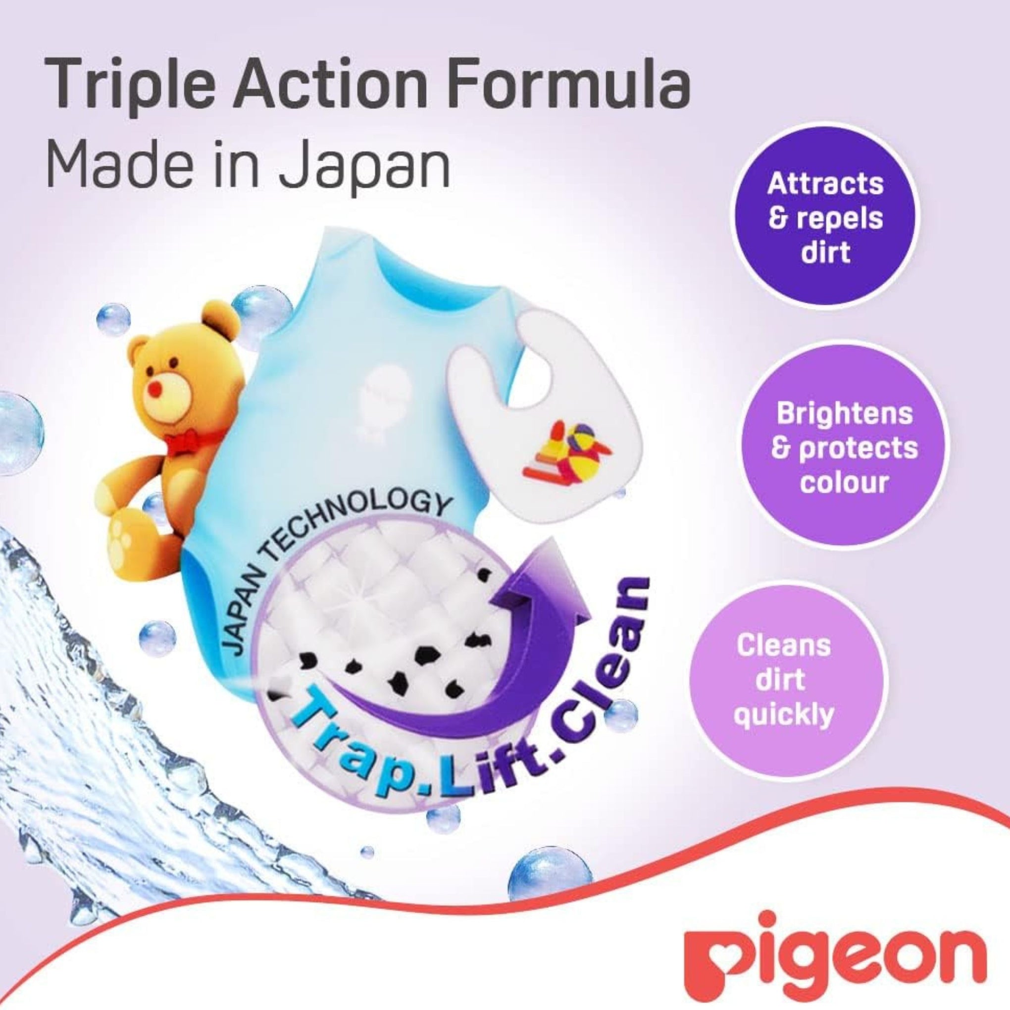 Pigeon Baby Liquid Laundry Detergent Refill Pack - 450 ml & Pigeon, Baby Laundry Detergent Liquid, Anti-Bacterial, Paraben Free, 900Ml