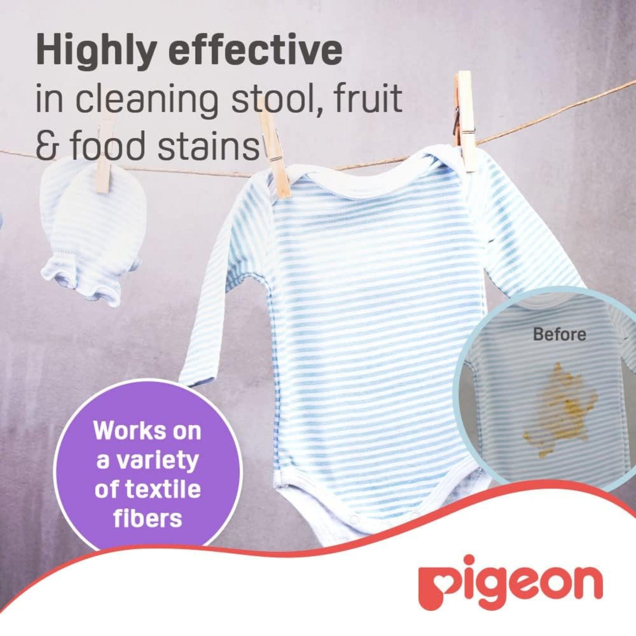 Pigeon Baby Liquid Laundry Detergent Refill Pack - 450 ml & Pigeon, Baby Laundry Detergent Liquid, Anti-Bacterial, Paraben Free, 900Ml