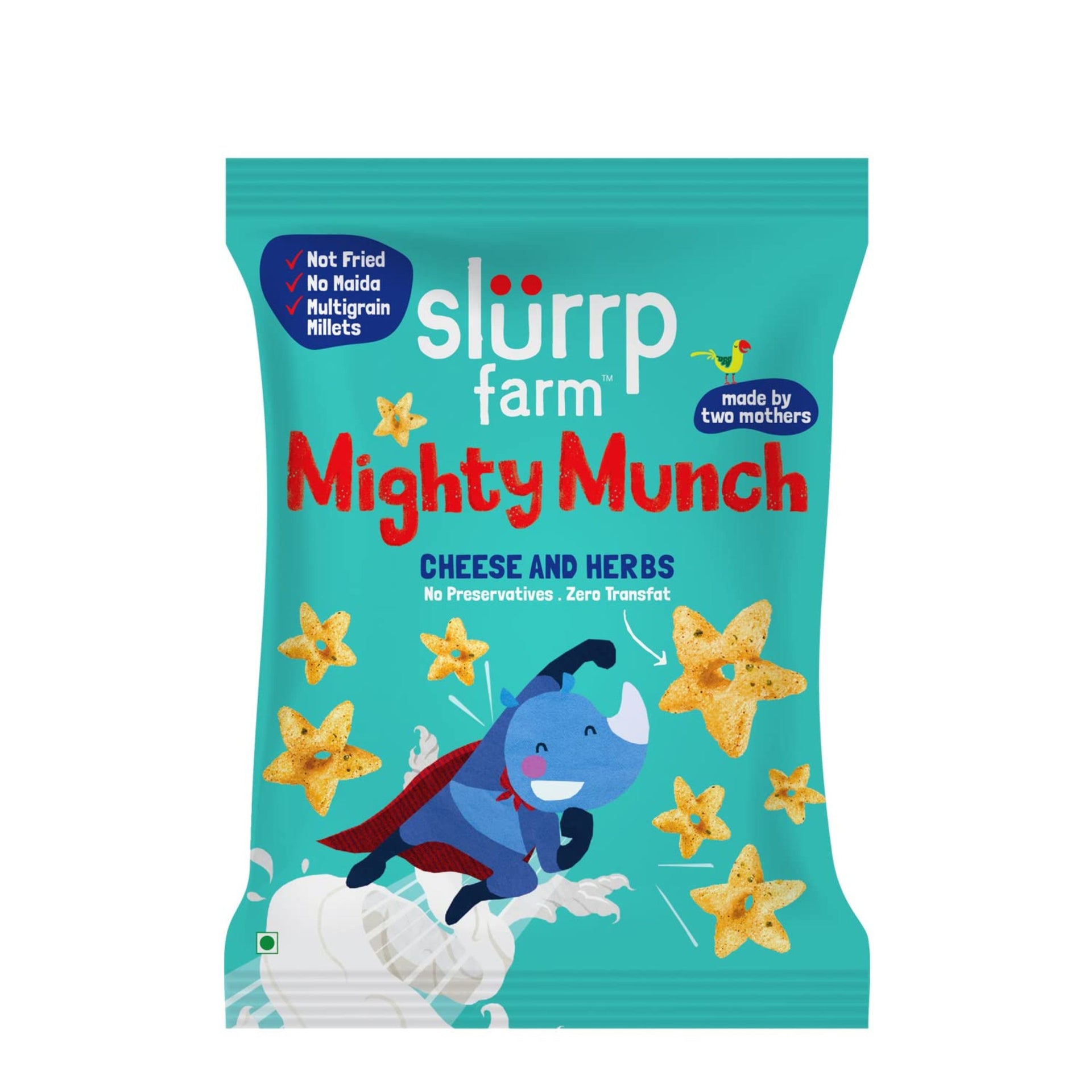 Slurrp Farm Fruit and Vegetable Teething Puffs, Baked Puff in Yummy Flavours- Carrot, Strawberry & Banana, Mango, Cheese & Herbs , Cheddar Cheese , CHOCO RAGI , MILD MASALA , KHATTA MEETHA , TANGY TOMATO ,  - Pack of 1