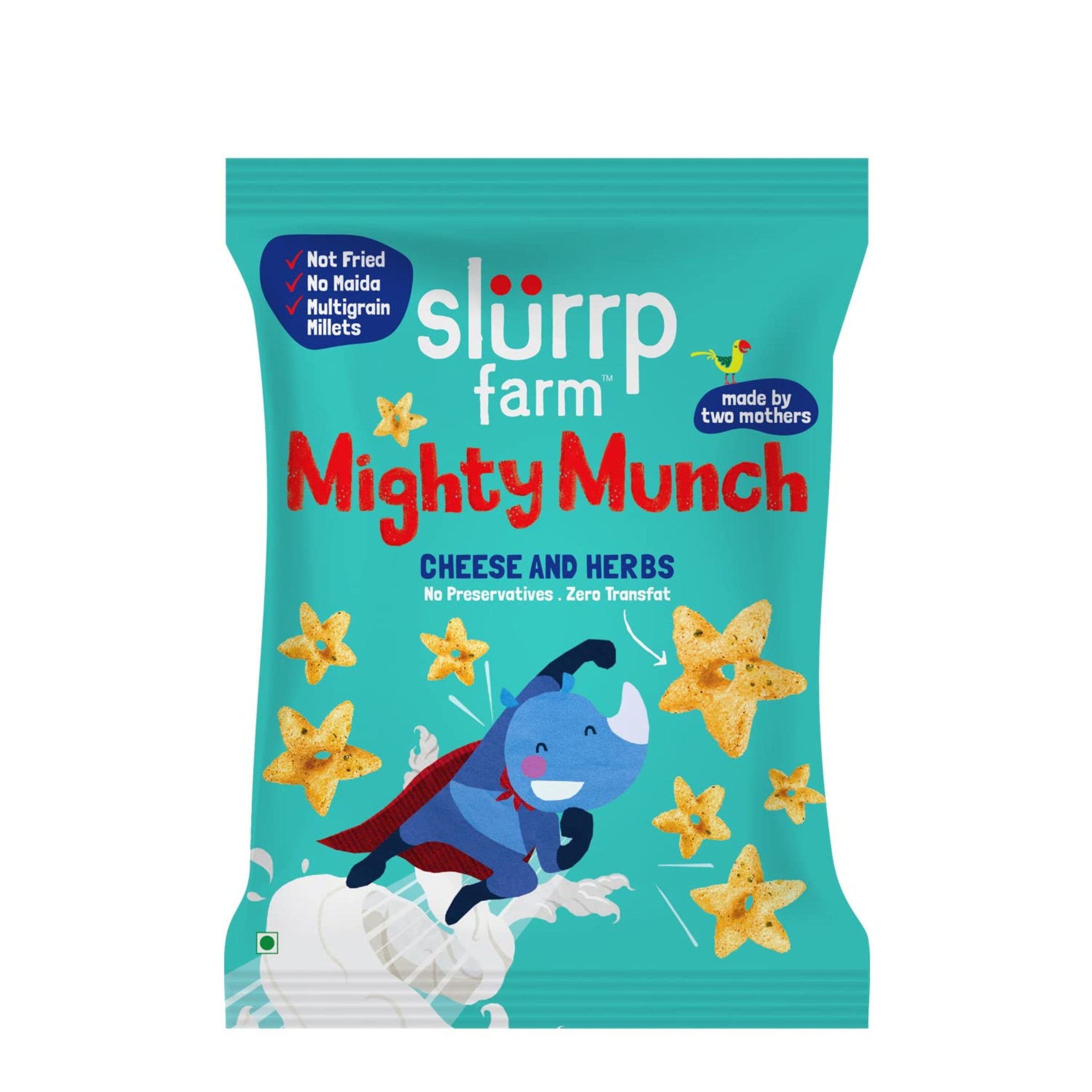 Slurrp Farm Fruit and Vegetable Teething Puffs, Baked Puff in Yummy Flavours- Carrot, Strawberry & Banana, Mango, Cheese & Herbs , Cheddar Cheese , CHOCO RAGI , MILD MASALA , KHATTA MEETHA , TANGY TOMATO ,  - Pack of 1