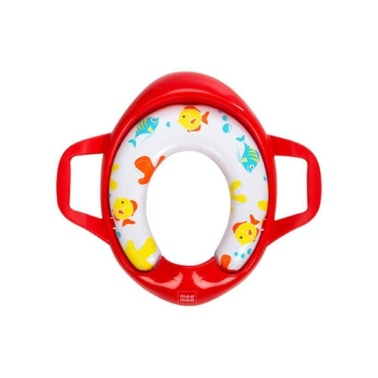 Mee Mee Cushioned portable Baby Potty Seat for Toilet Training with Easy grip support handles, Easy to Carry (RED)
