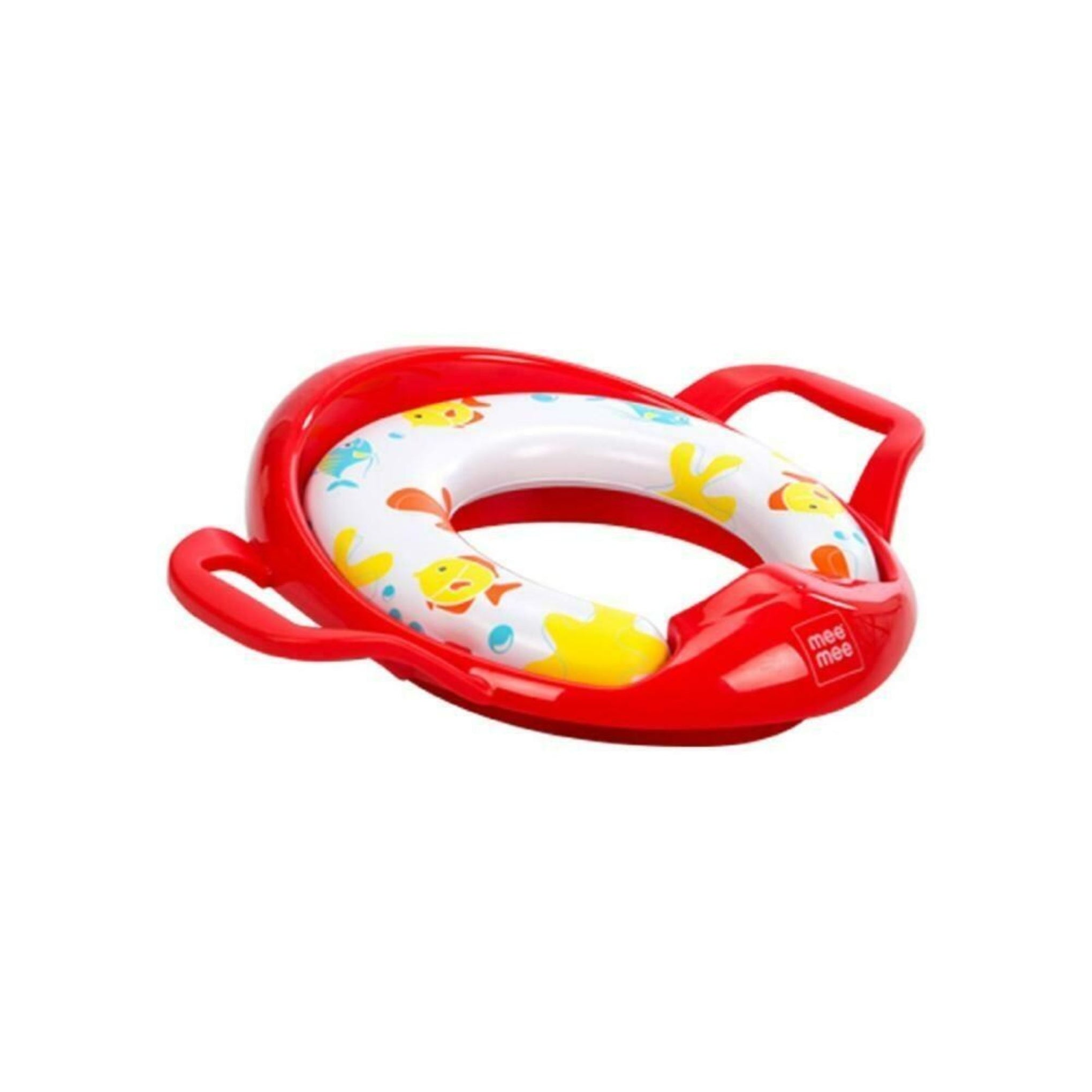 Mee Mee Cushioned portable Baby Potty Seat for Toilet Training with Easy grip support handles, Easy to Carry (RED)