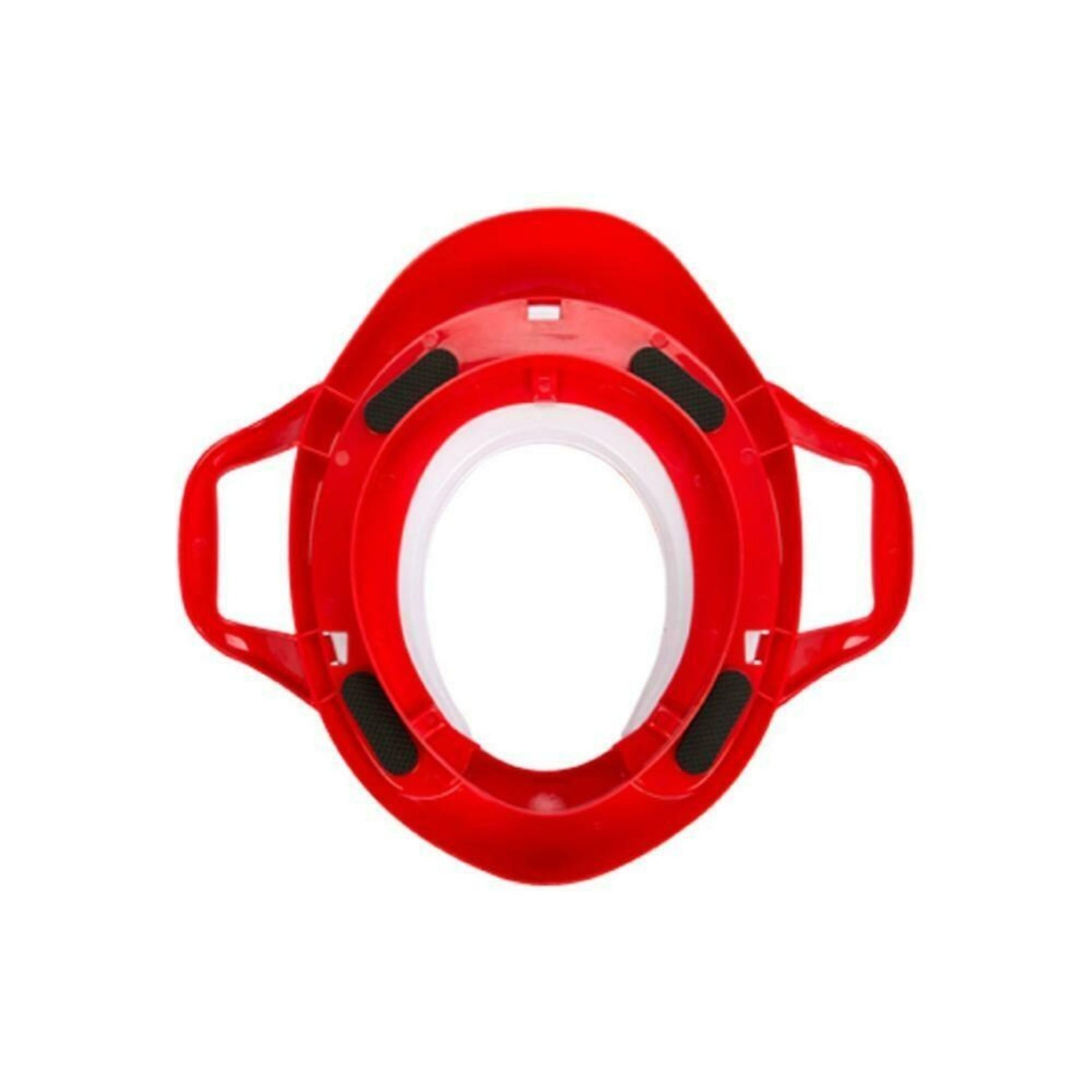 Mee Mee Cushioned portable Baby Potty Seat for Toilet Training with Easy grip support handles, Easy to Carry (RED)
