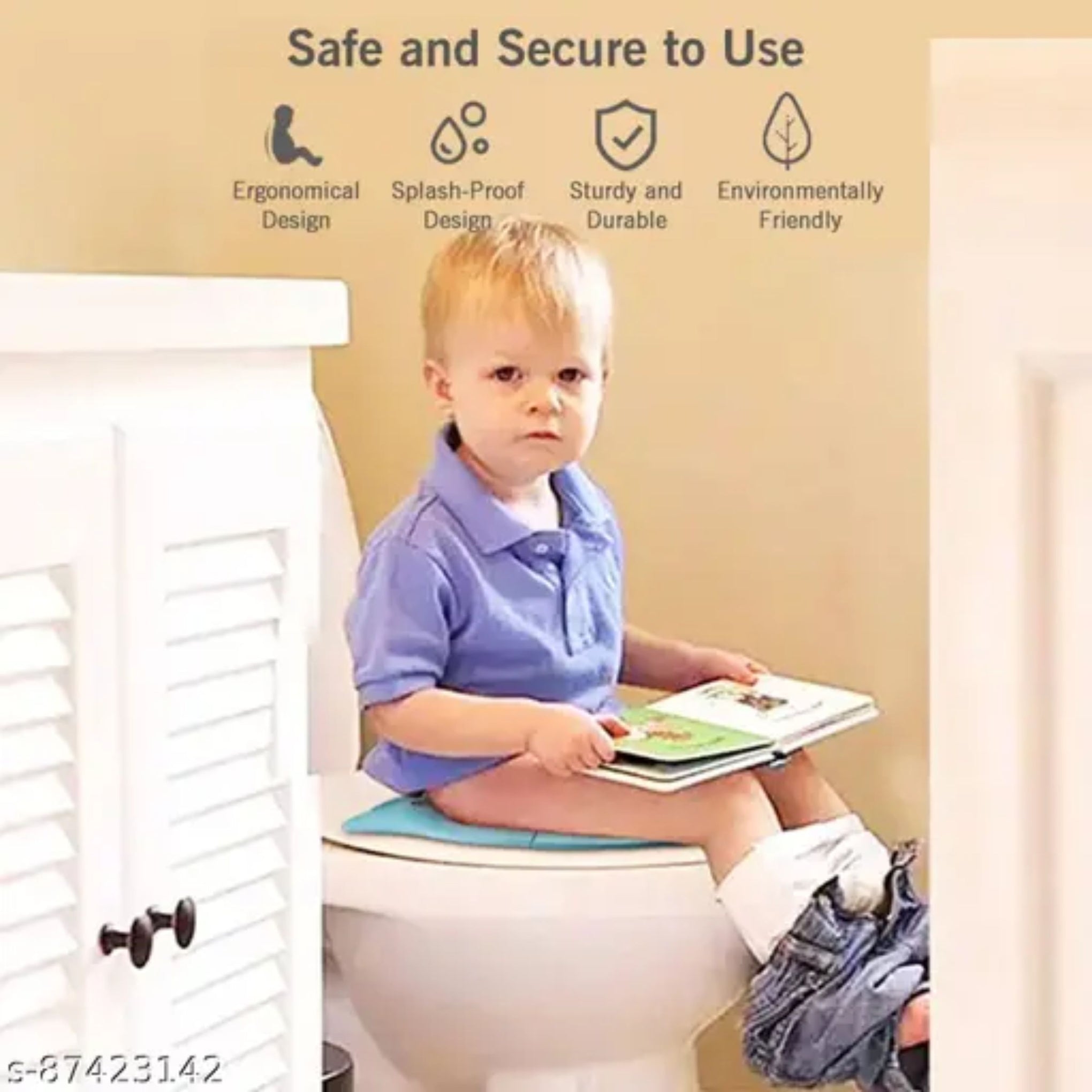 Mee Mee Cushioned portable Baby Potty Seat for Toilet Training with Easy grip support handles, Easy to Carry (RED)